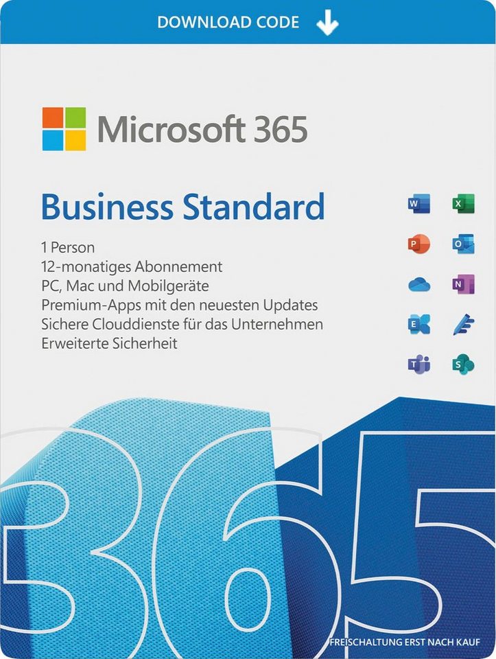 Microsoft Business Unternehmen für original Lizenzschlüssel) 365 Officeprogramm, ( Standard Microsoft