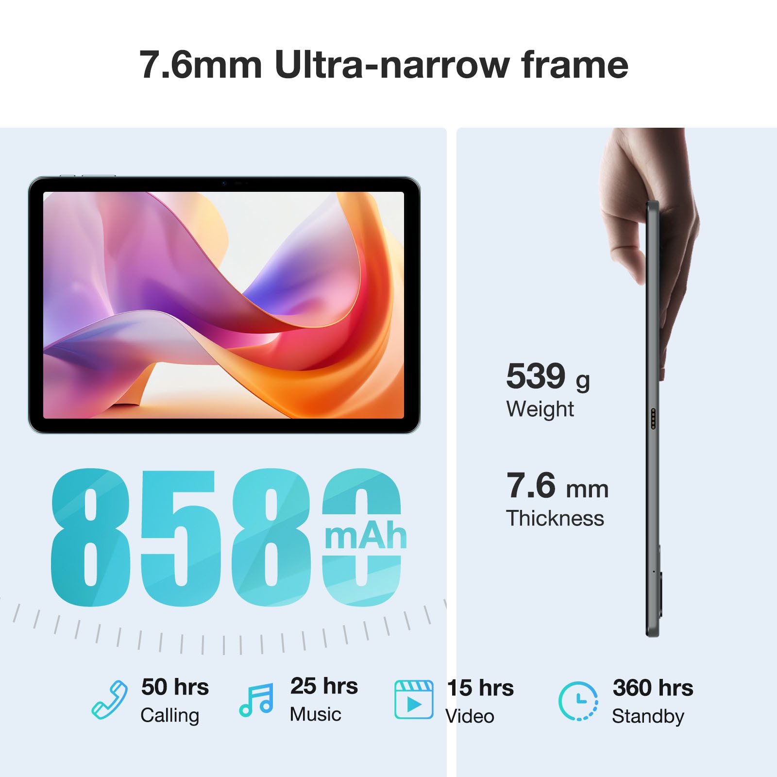 DOOGEE T30 ULTRA G99 Octa-Core 12GB RAM + 256GB ROM (TF 2TB), 8580mAh/ 18W Tablet (11", 256 GB, Android 13, 4G LTE, 2.5K 1600 * 2560, Dual 4G LTE/SIM, 16MP + 8MP, Android 13, Widevine L1)