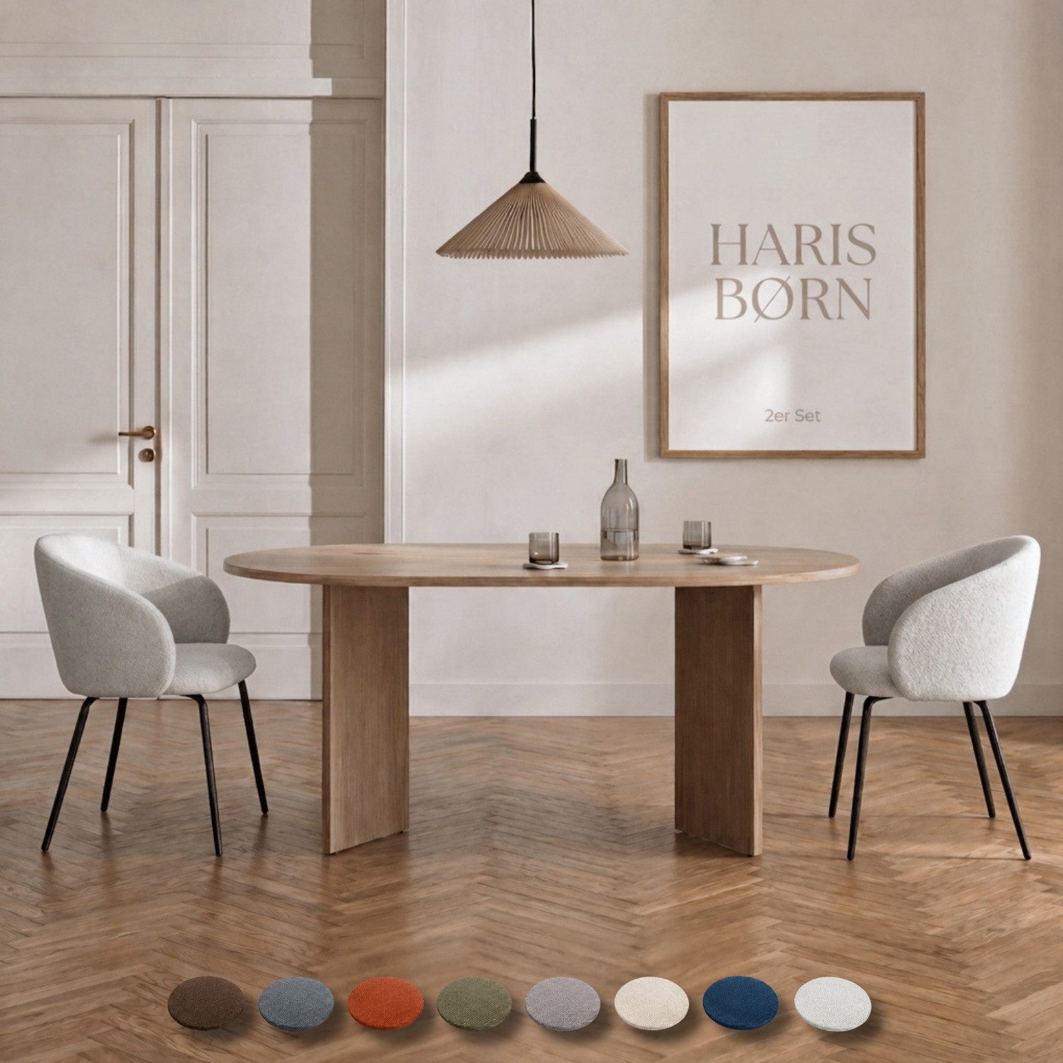Haris Børn Esszimmerstuhl mit Armlehnen NØR - Hochwertige Polsterstühle für Esszimmer (Set, 2 St), Premium Esszimmer Stühle & Wohnzimmer Stühle
