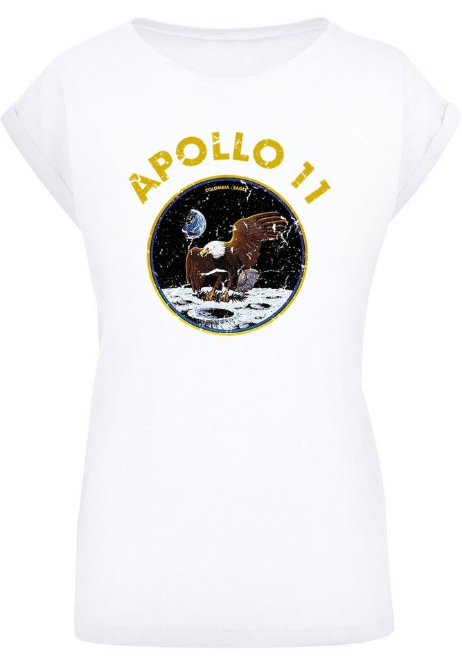 F4NT4STIC T-Shirt NASA Classic Mondlandung White Damen,Premium  Merch,Regular-Fit,Kurze Ärmel,Bedruckt