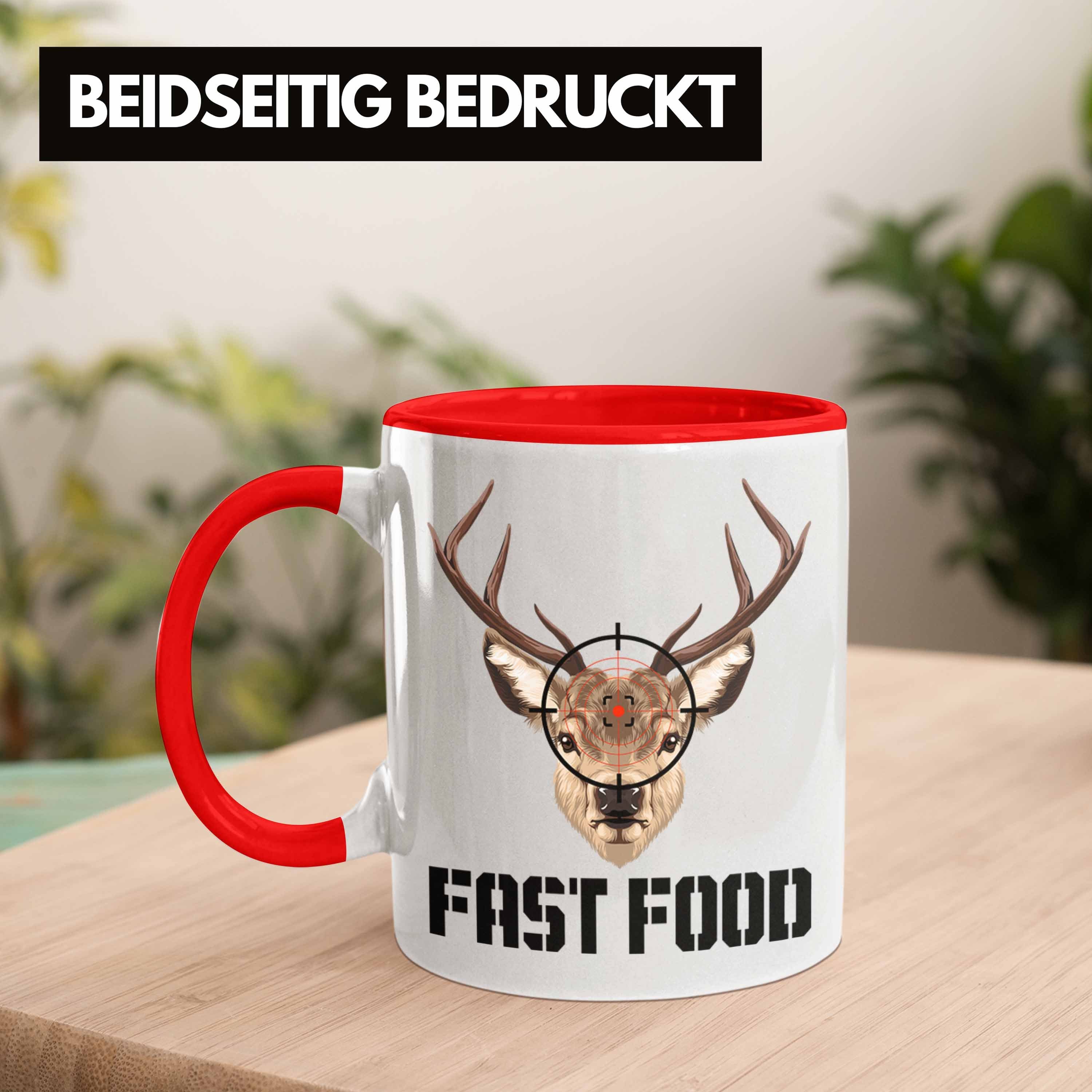 Rot Geschenkidee für Trendation Food" Jäger "Fast Lustige Tasse Tasse Spruch Jagen Jagd Ges