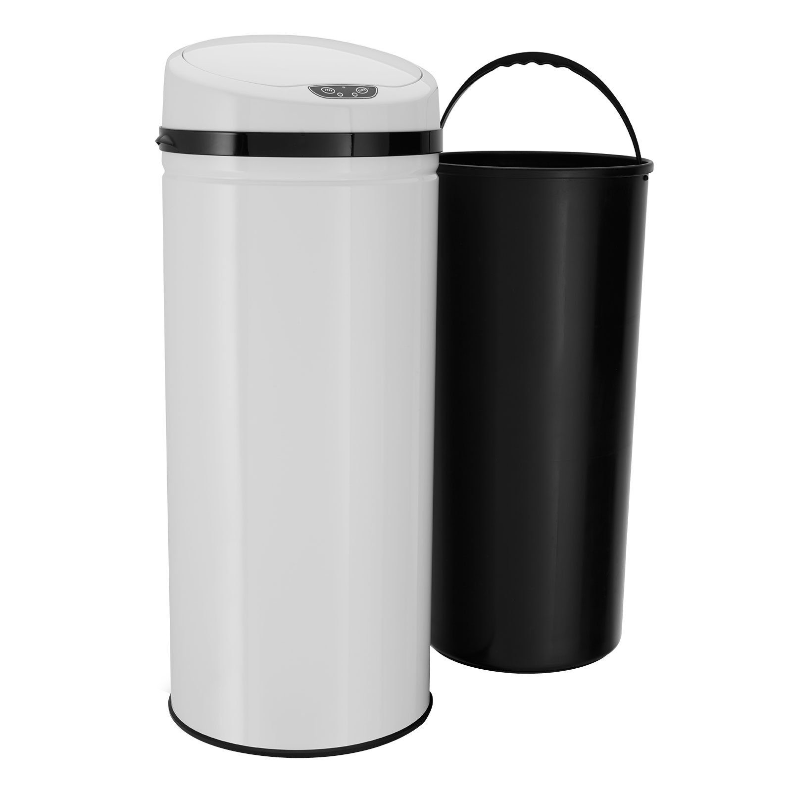 ECHTWERK Mülleimer INOX WHITE, Infrarot-Sensor, Korpus aus Edelstahl,  Fassungsvermögen 42 Liter, Plastikring zur Fixierung des Müllbeutels