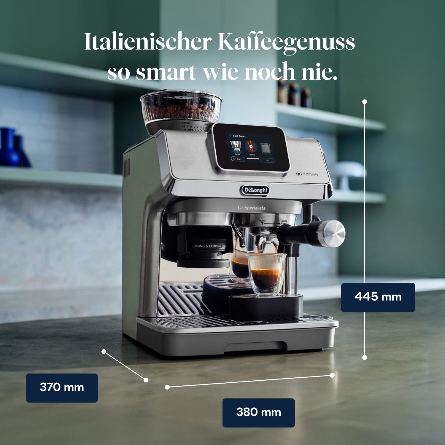 De'Longhi Espressomaschine La Specialista Touch EC9455.M - 3,5" Touch-Display mit Barista Guide, 10 Rezepte, Cold Brew, Auto LatteArt Milchschaum inkl. Barista Kit