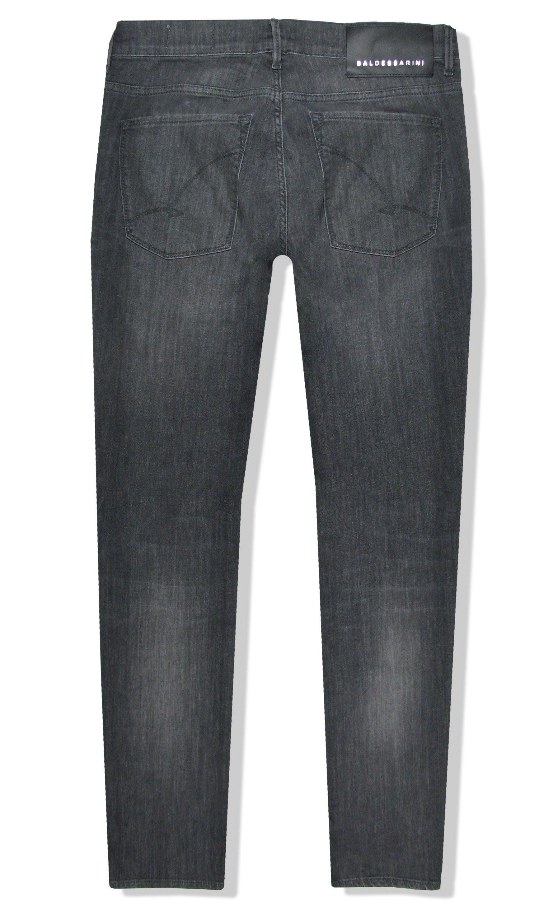 BALDESSARINI 5-Pocket-Jeans John Iconic Denim Used Grey Dark Stretch