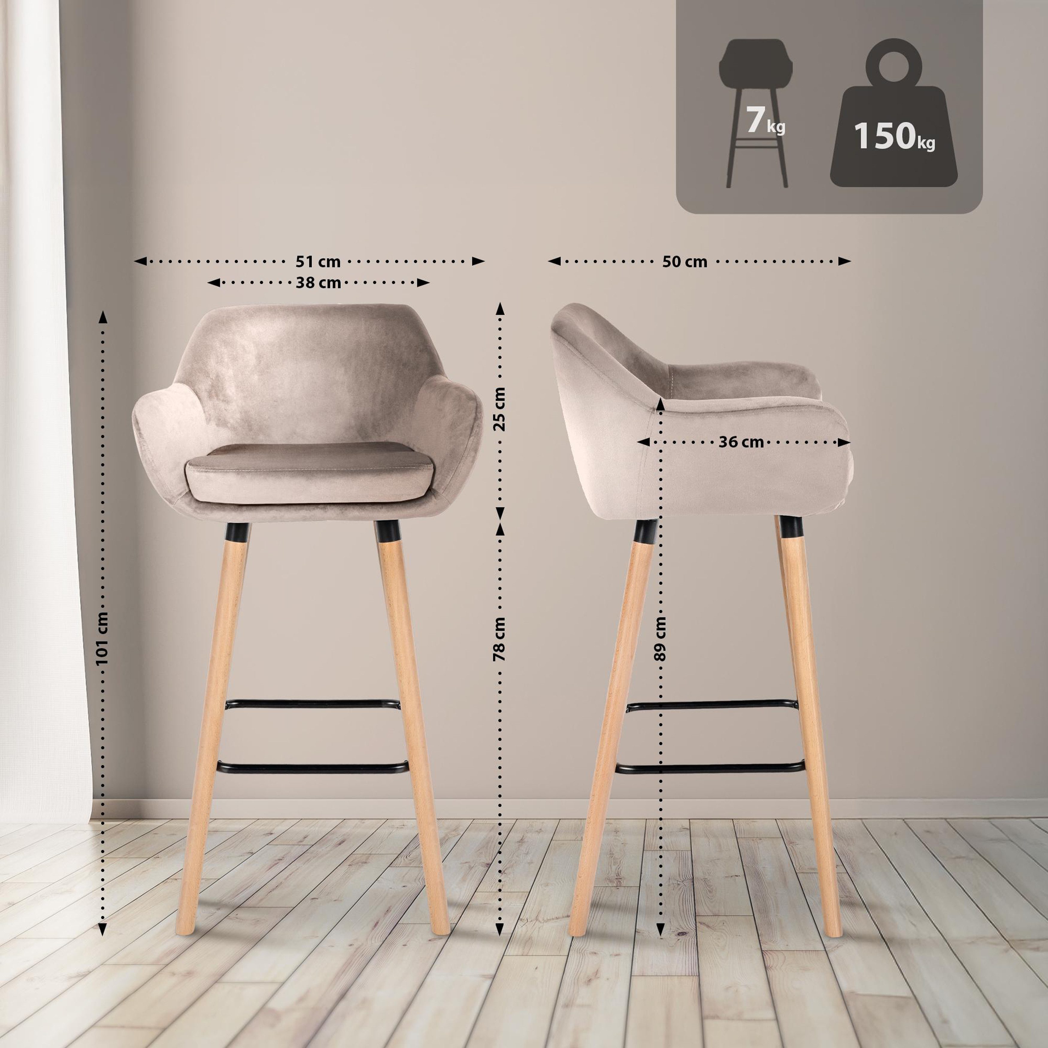 TPFLiving Barhocker 2er Set (Barstuhl - günstig online kaufen