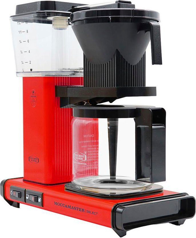 Moccamaster Filterkaffeemaschine KBG Select red, 1x4 Papierfilter 1,25l Kaffeekanne
