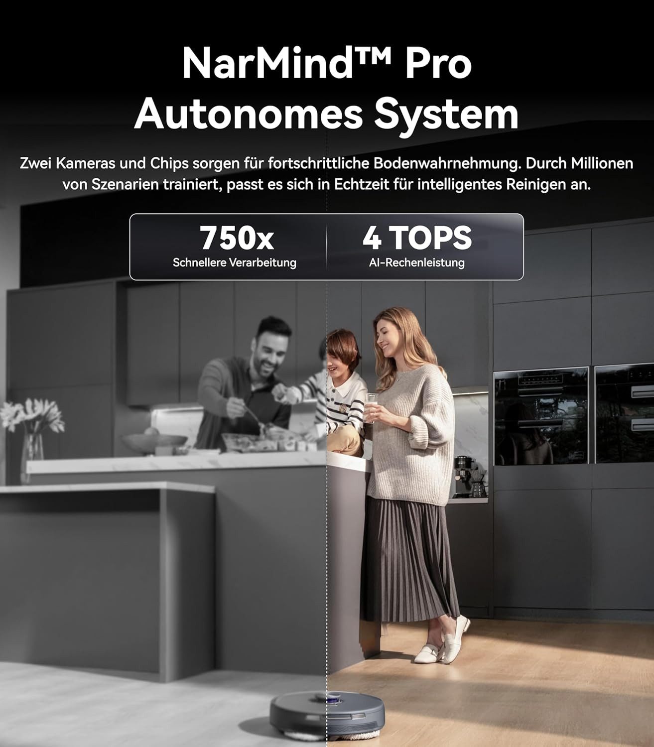 Narwal Saugroboter Freo Z10 Ultra Saugroboter mit Wischfunktion, All-in-One-Basisstation, 65 W, mit Beutel, 18.000Pa Absaugung, DirtSense Technologie, verhedderungsfreie Bürste