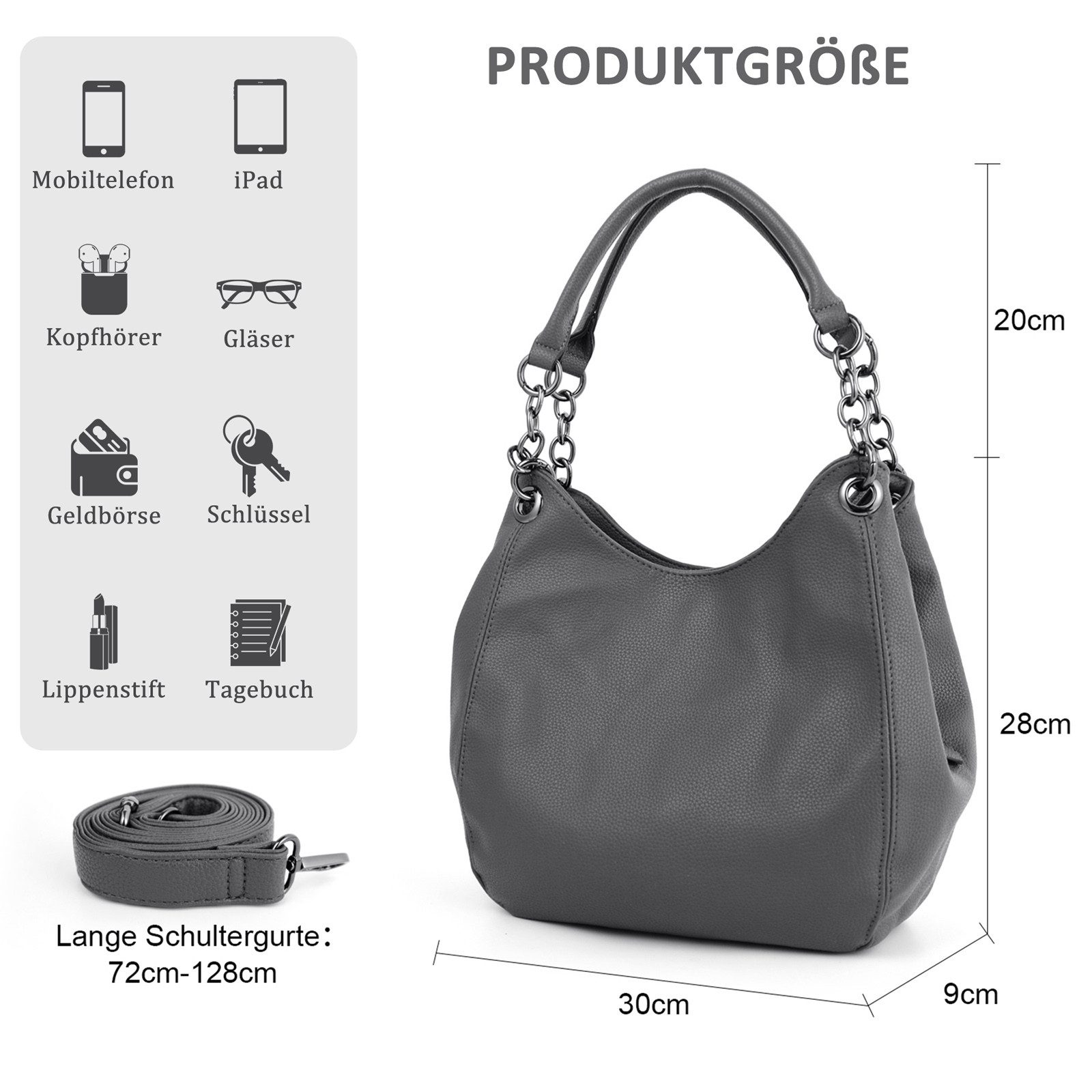 TAN.TOMI Henkeltasche Handtasche Damen Klein, Kunstleder Umhängetasche Klein Crossbody Bag, Damen Elegant Hobo Bag Schultertasche für Frauen