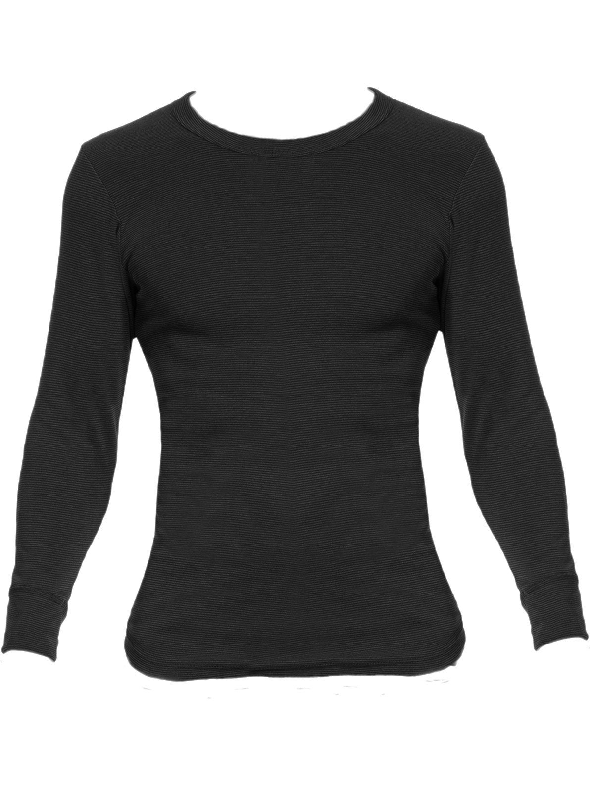 Materialmix schwarz 1-St) KUMPF Klimafit (Stück, Herren Langarm Unterhemd Shirt