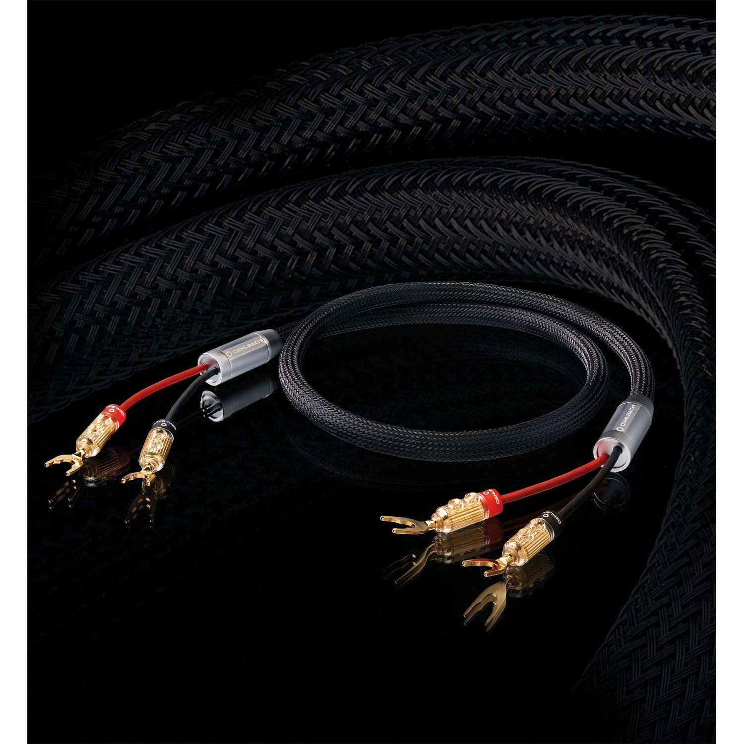 OEHLBACH Fusion Two High End Lautsprecherkabel-Set mit Kabelschuh Stereo Audio-Kabel, 2 x Kabelschuh, 2 x Kabelschuh (250 cm), Hochwertiges Kupfer, Flexibel