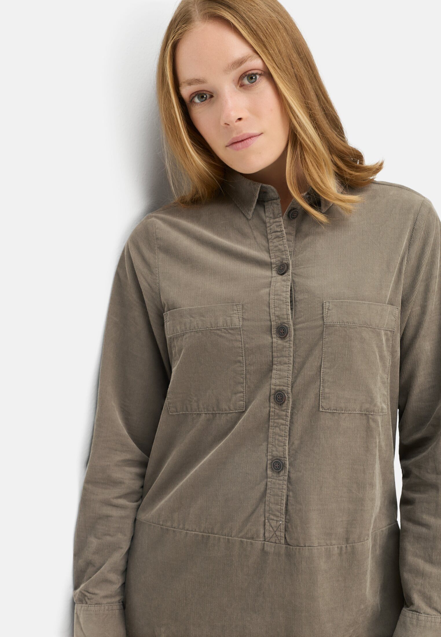 camel active Blusenkleid aus reiner Baumwolle Langarm (1-tlg)