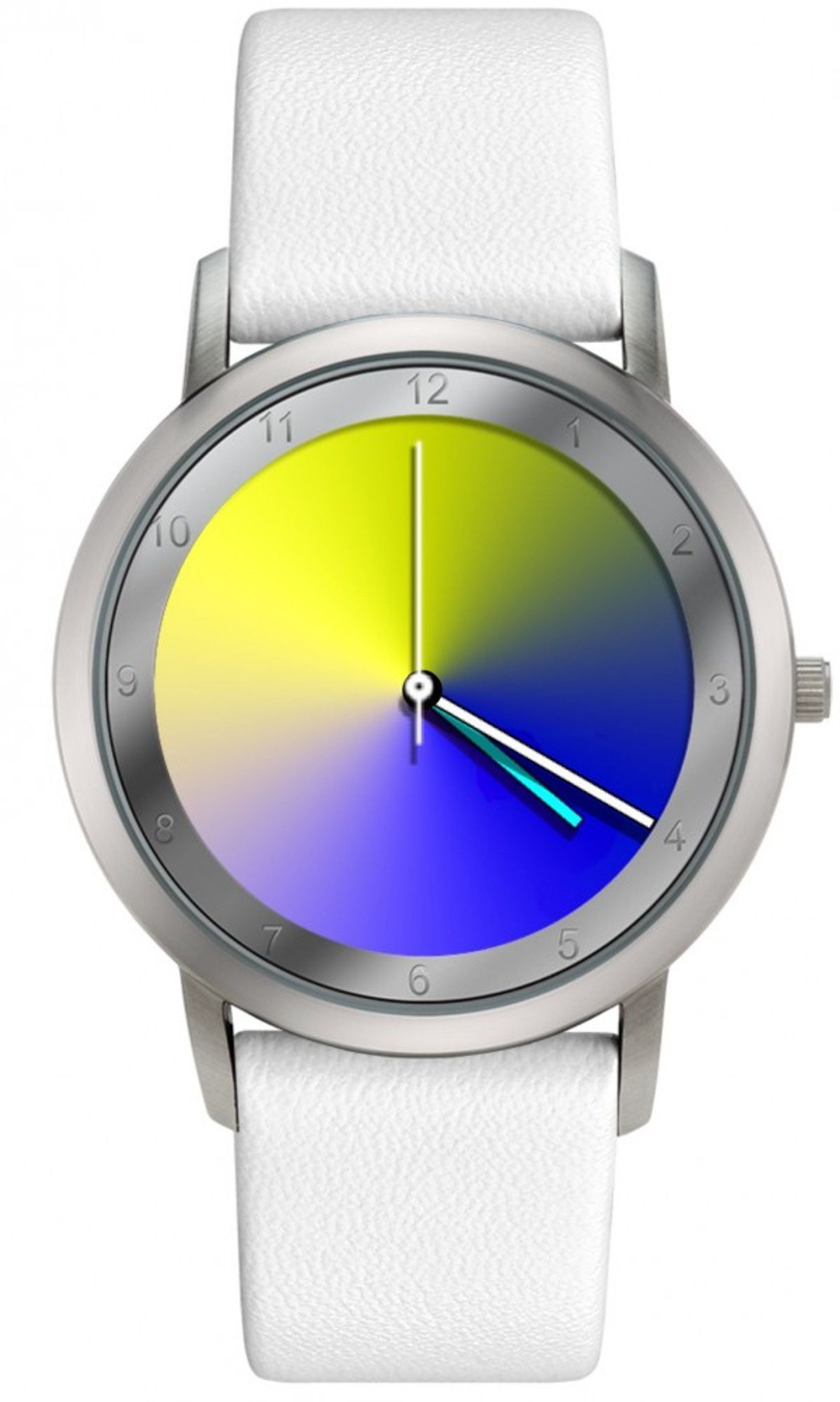 gamma weißes Rainbow Quarzuhr Avantgardia Watch Leder