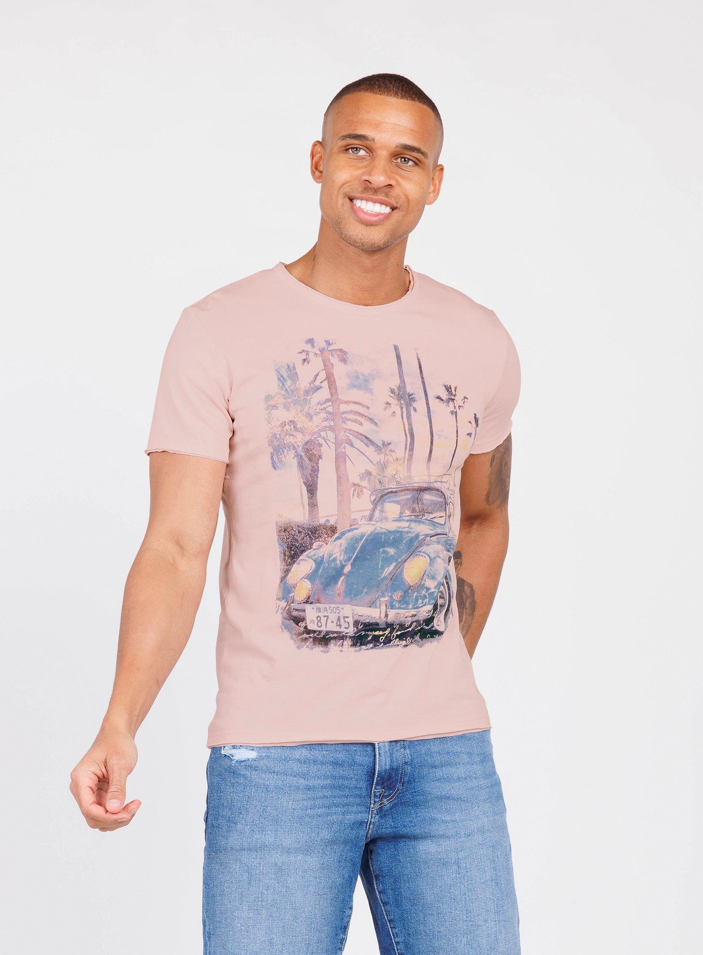 Key Largo CAFE RACER ROUND - T-shirt con stampa - white/bianco