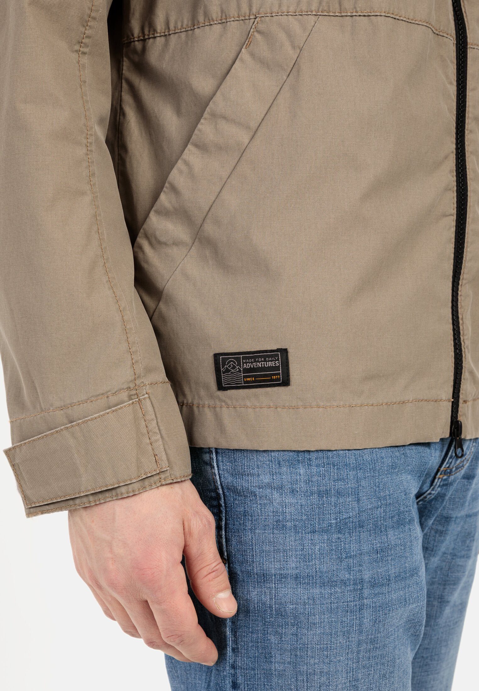 camel active Blouson Leichter Blouson mit Stehkragen Langarm Markenlabel