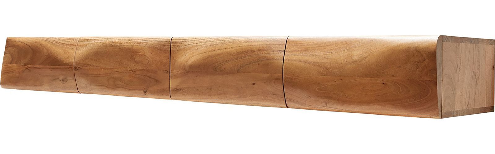 DELIFE Lowboard New, Live-Edge Akazie Natur 175 cm 4 Türen schwebend Lowboa günstig online kaufen