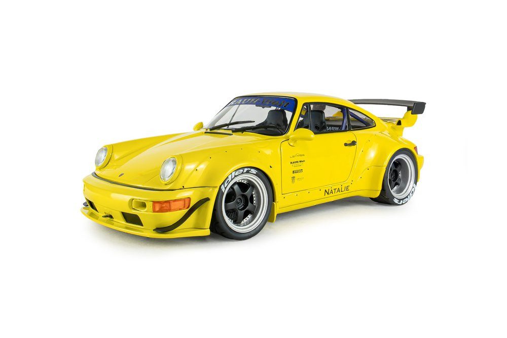 Solido Modellauto Porsche RWB Body Kit Natali 2023 gelb, Maßstab 1:18