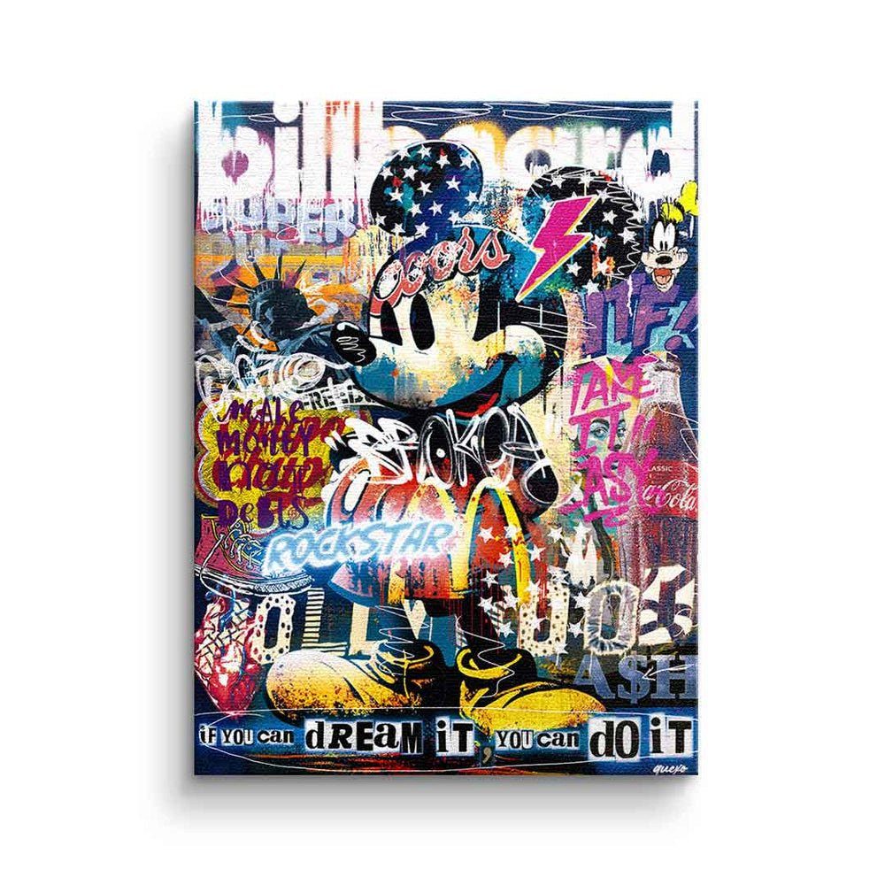 DOTCOMCANVAS® Leinwandbild, Micky Maus Leinwandbild Pop Art Collage Comic Pop Mouse