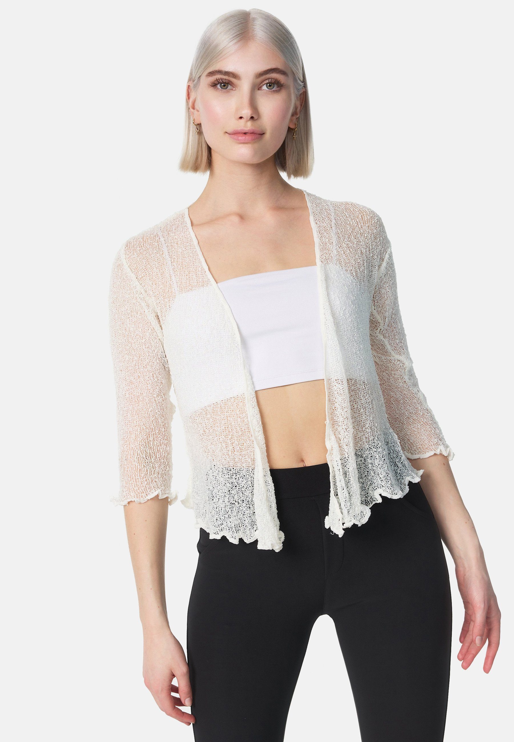 ikat Bolero IKA01 (Sommerlicher angenehm leichter Damen Bolero mit 3/4 Arm)