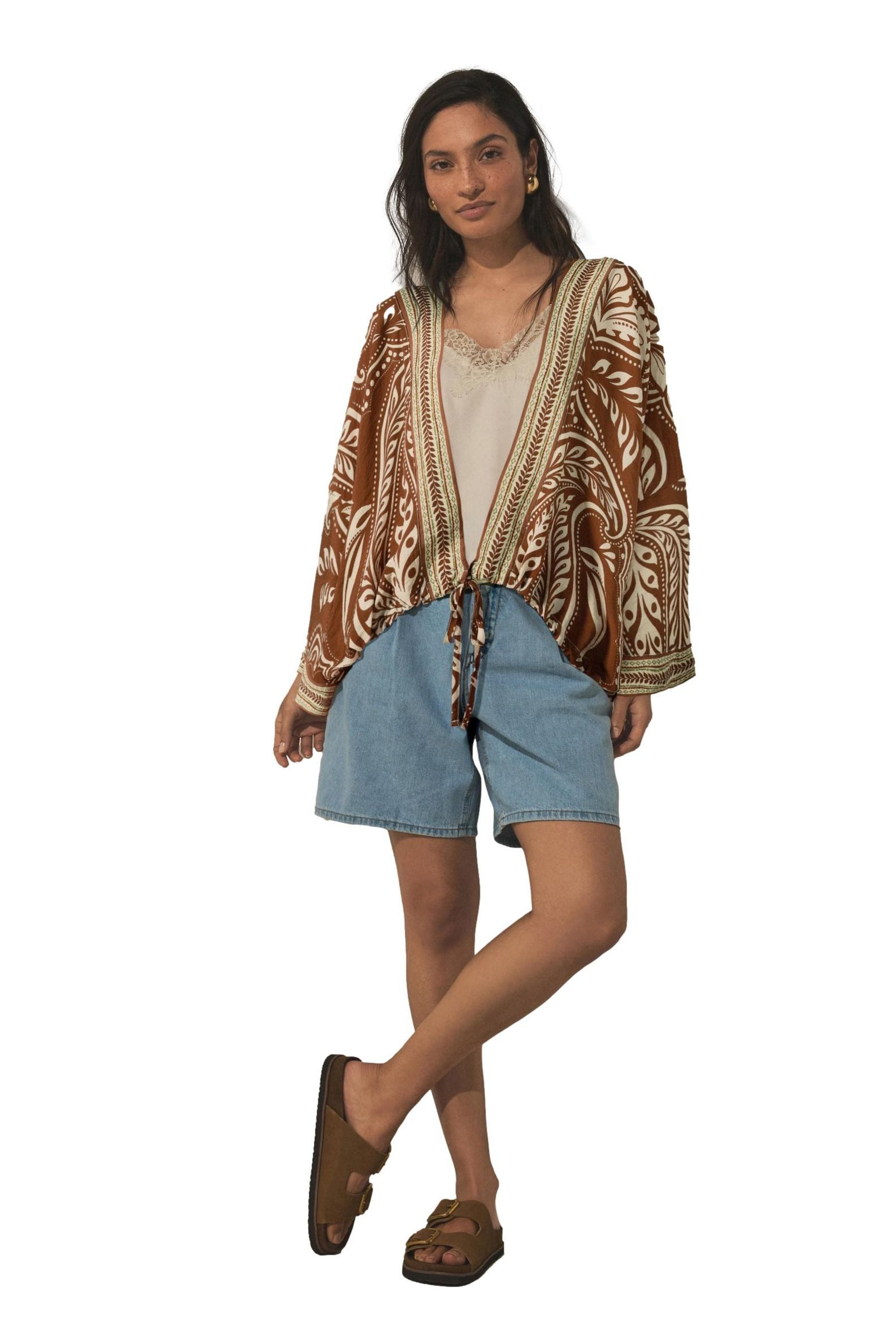 Next Shirtjacke Leichte Jacke mit Bindedetail vorne (1-tlg)