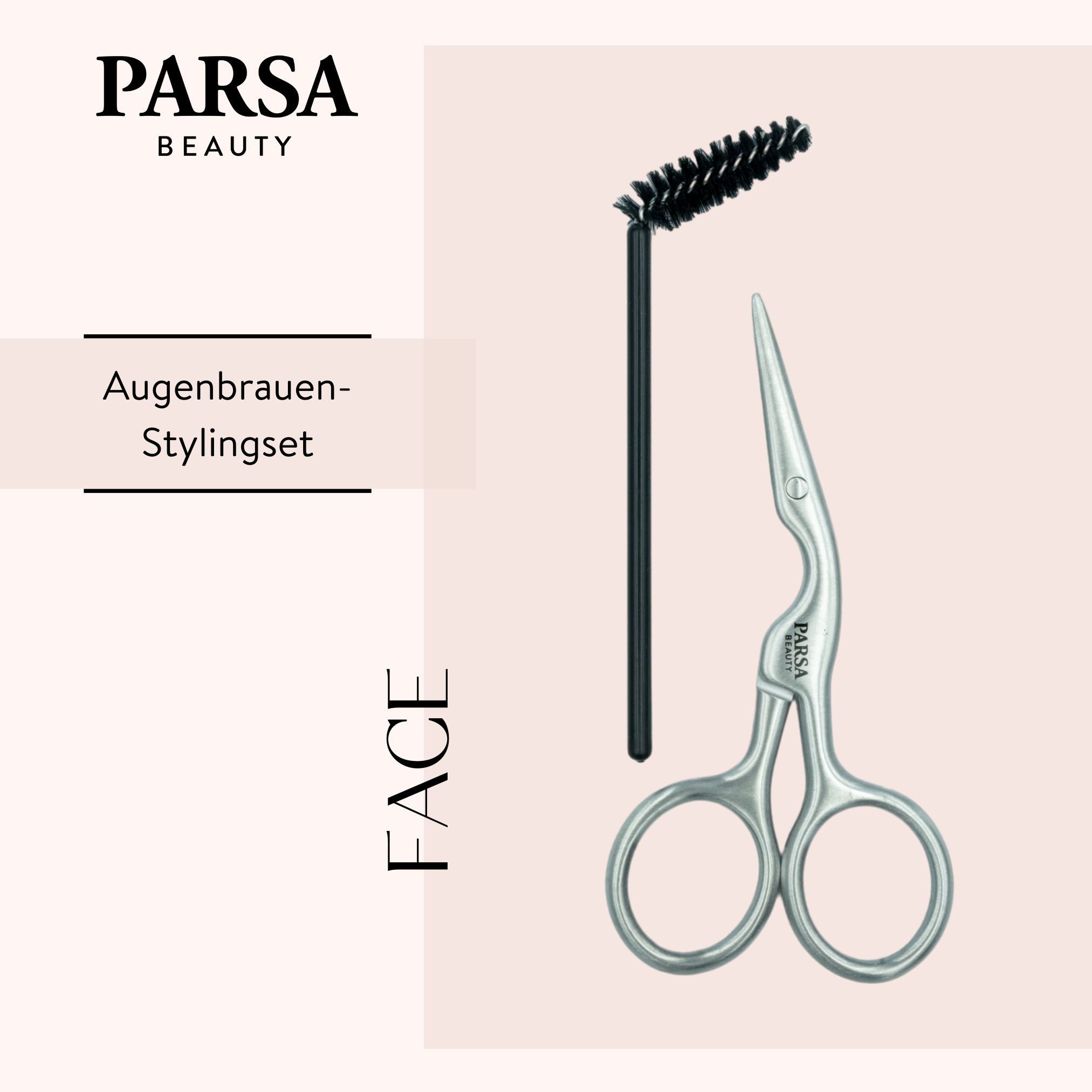 PARSA Beauty Augenbrauenschere Essential Augenbrauenschere mit Spoolie, pr?zises Trimmen