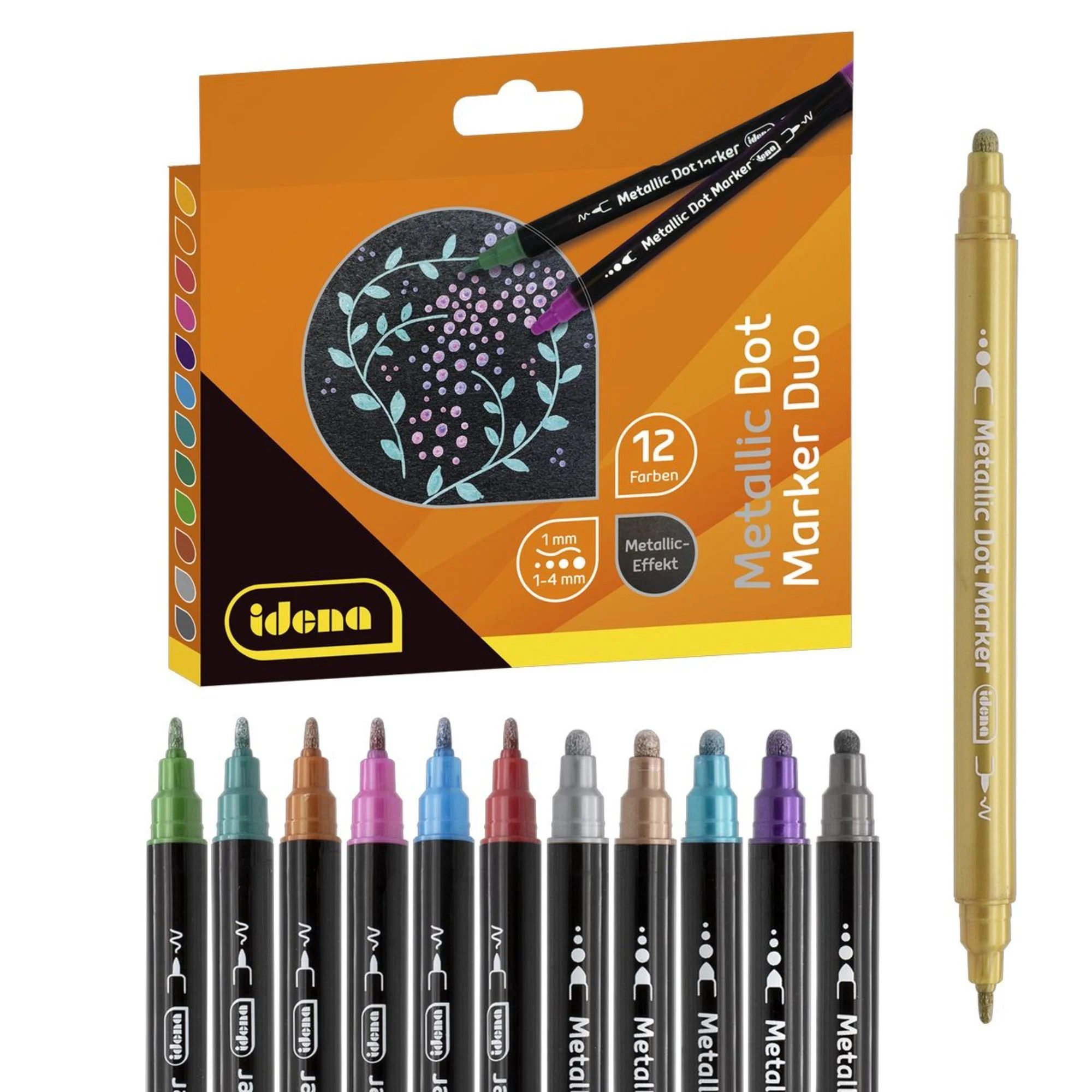 Idena Schulheft Idena Marker Metallic Dot DUO 12 Stück