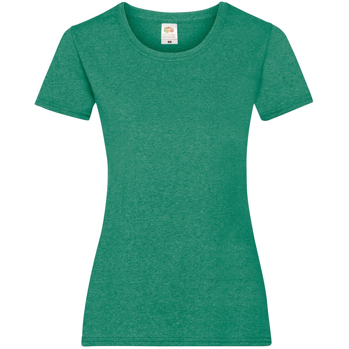 Fruit of the Loom Rundhalsshirt Fruit of the Loom Valueweight T Lady-Fit retro grün meliert