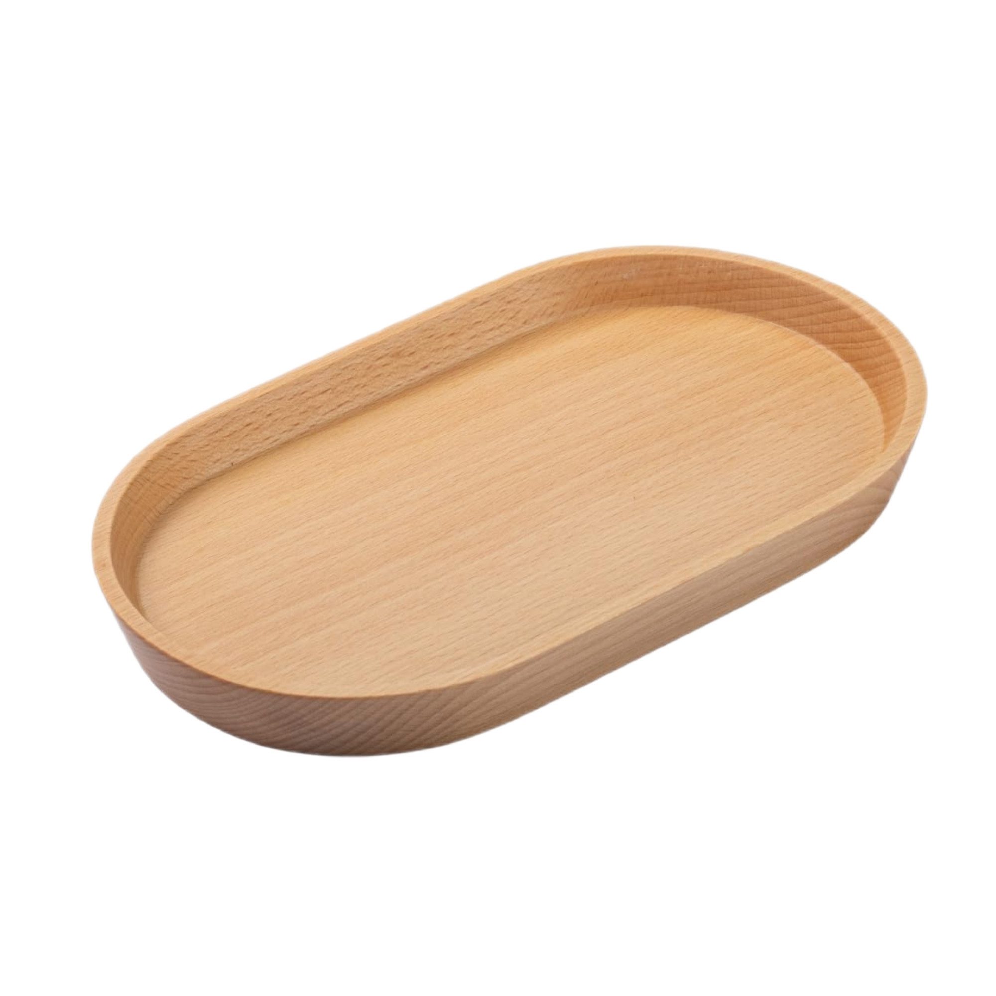 FOUORTUNATE-BEE Tablett Ovales Holztablett 20×12 cm, (1-tlg), Kleines Deko Holztablett für Kaffee, Tee & Tischorganisation