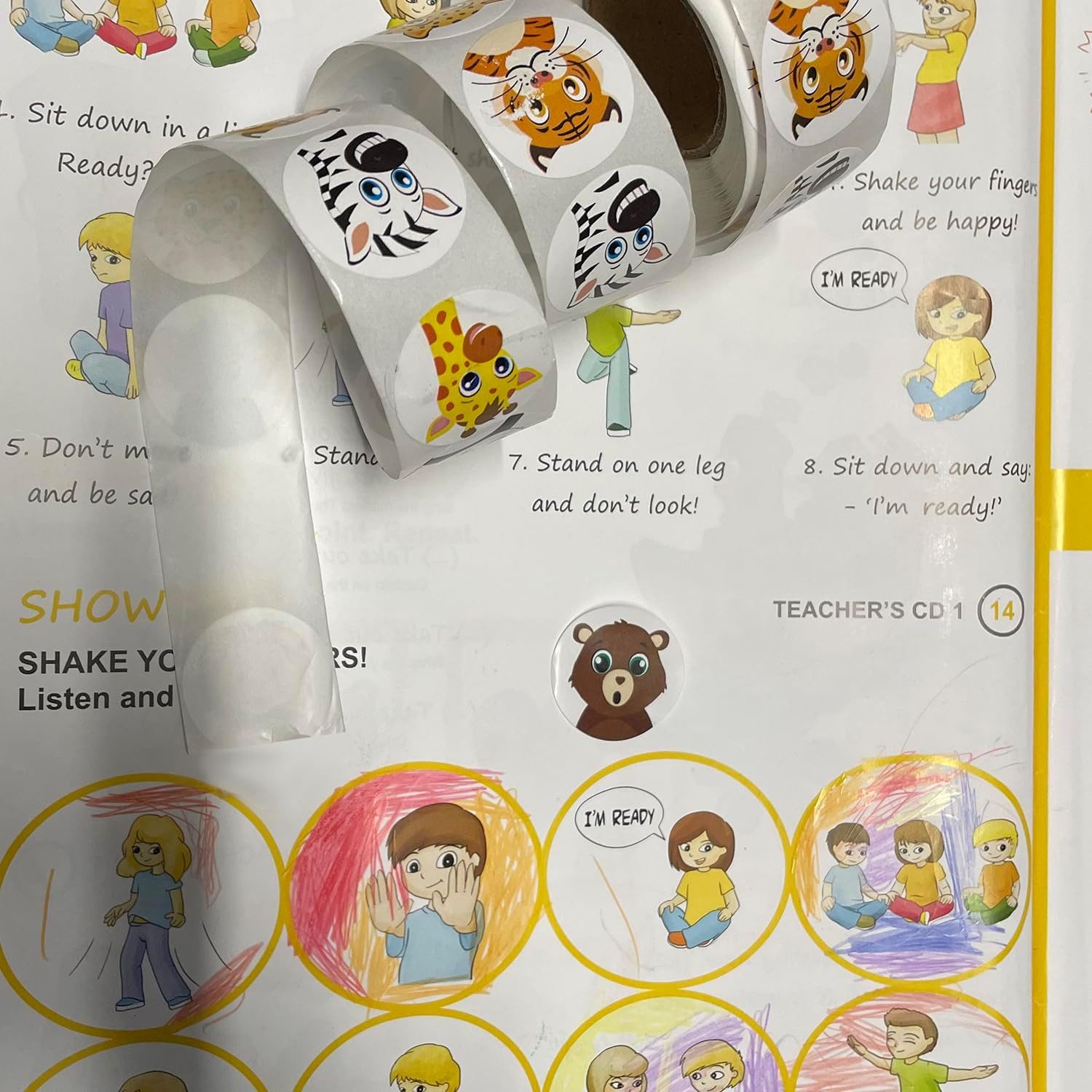 KRUZZEL Aufkleber 500 Sticker Belohnung Motivation Comic Tiere für Kinder selbstklebend – Bild 4 von 5