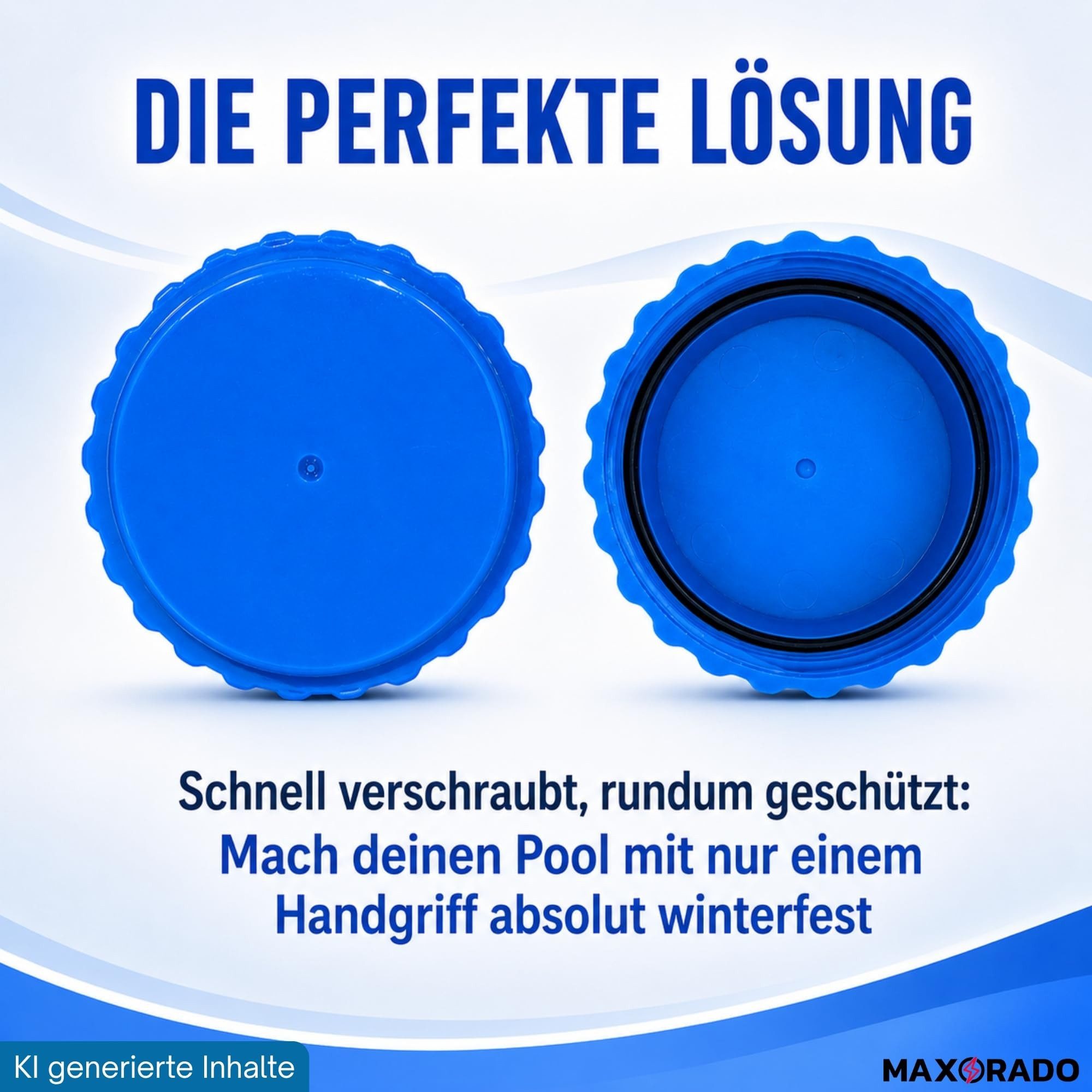 Maxorado Poolschlauch 2 Winterverschluss passend für Intex Bestway Pool Pools Winter Kappe – Bild 5 von 5