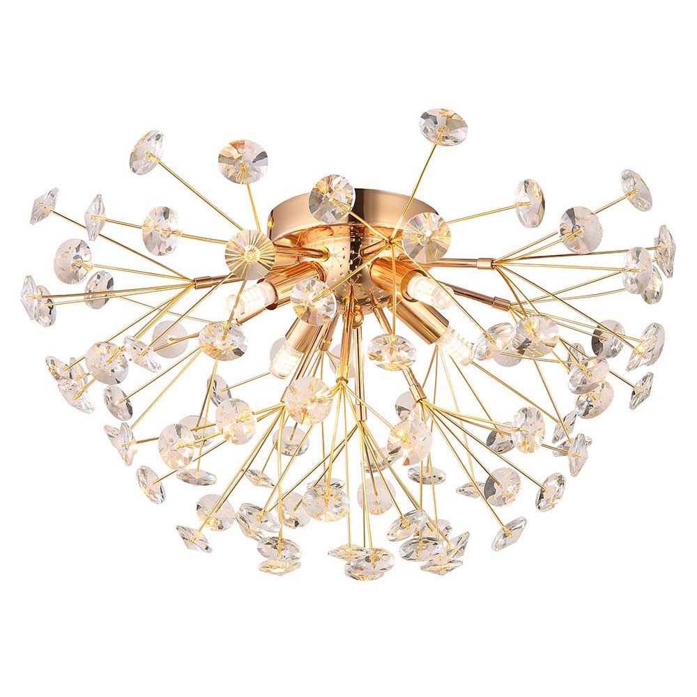 GLOBO LIGHTING LED Deckenleuchte, Leuchtmittel inklusive, Warmweiß, Deckenleuchte Wohnzimmerleuchte Deckenlampe 4-Flammig Kristall klar G9