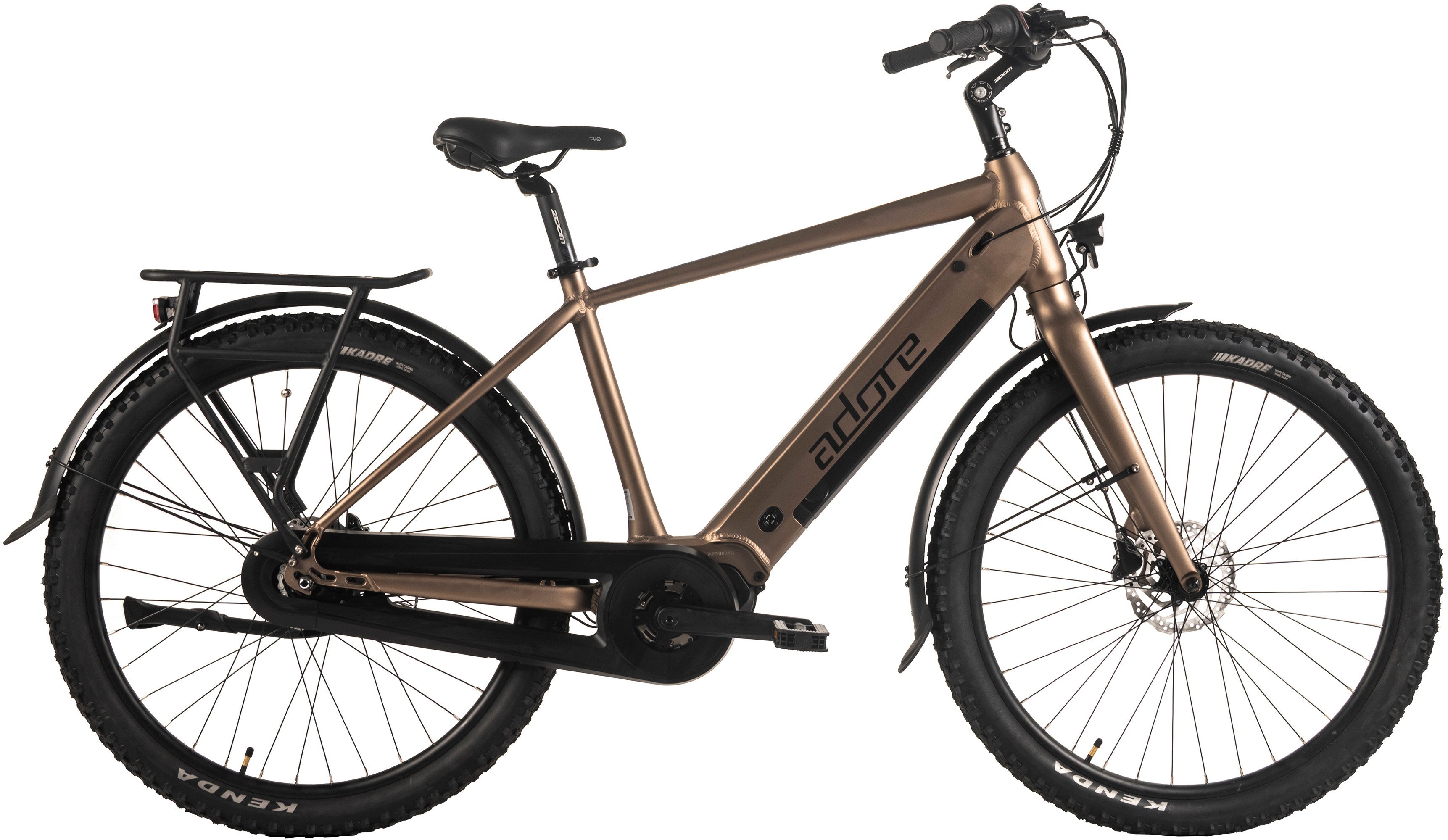 Adore E-Bike Cityrad 27,5" Alu Cityfahrrad CX-290 Mittelmotor 75NM / 15Ah Bronze, 8 Gang Shimano Nexus Schaltwerk, Nabenschaltung, Mittelmotor, 540 Wh