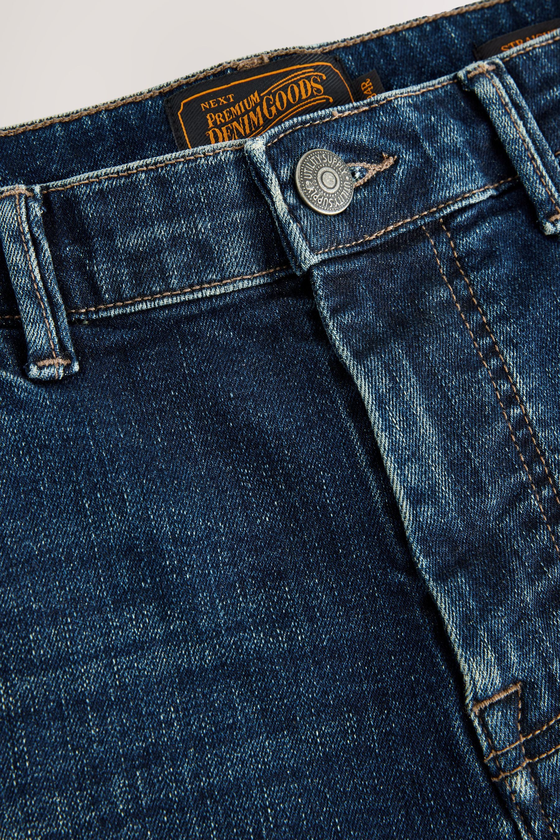 Next Straight-Jeans Straight Fit Premium Jeans, Kreuzschraffur (1-tlg)