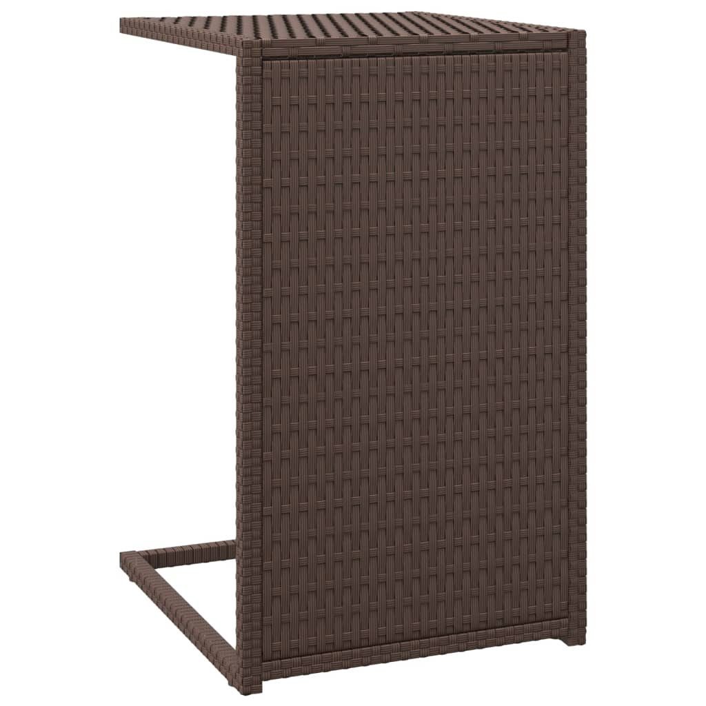 vidaXL Beistelltisch, C-Tisch Braun 40x35x60 cm Poly Rattan