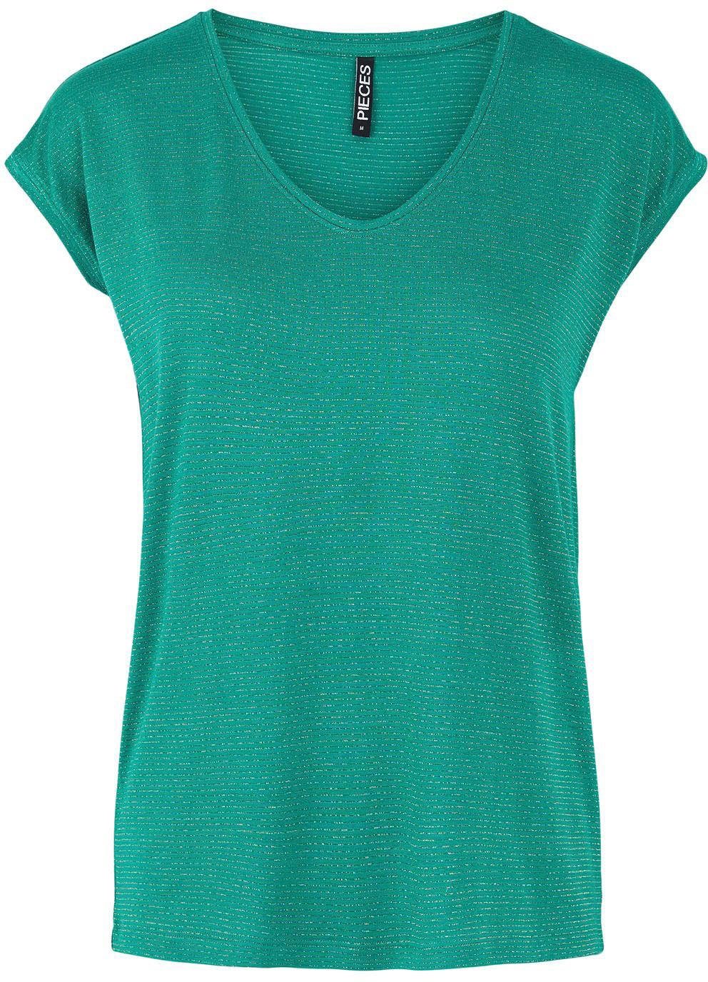 pieces Kurzarmshirt PC BILLO Viskosemischung, loose fit. Reduzierter Preis € 15,99. Unverbindliche Preisempfehlung € 19,99