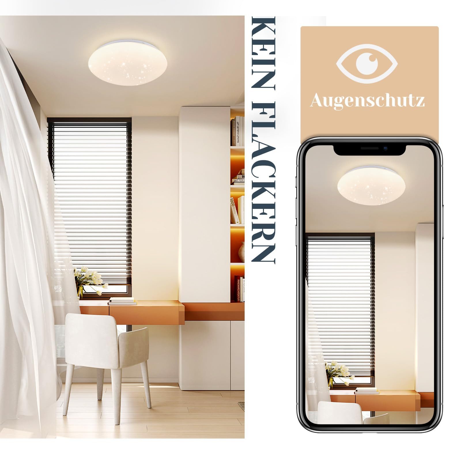 Nettlife LED Deckenleuchte Sternenhimmel Rund 25cm günstig online kaufen