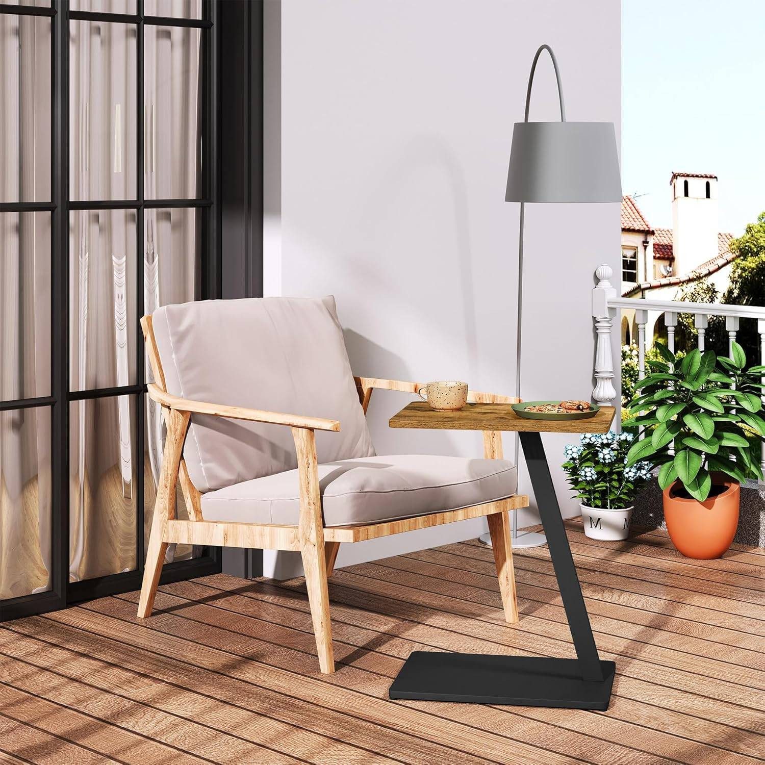 EUGAD Beistelltisch (1-St), C Form, Couchtisch mit Metallgestell, für Couch günstig online kaufen