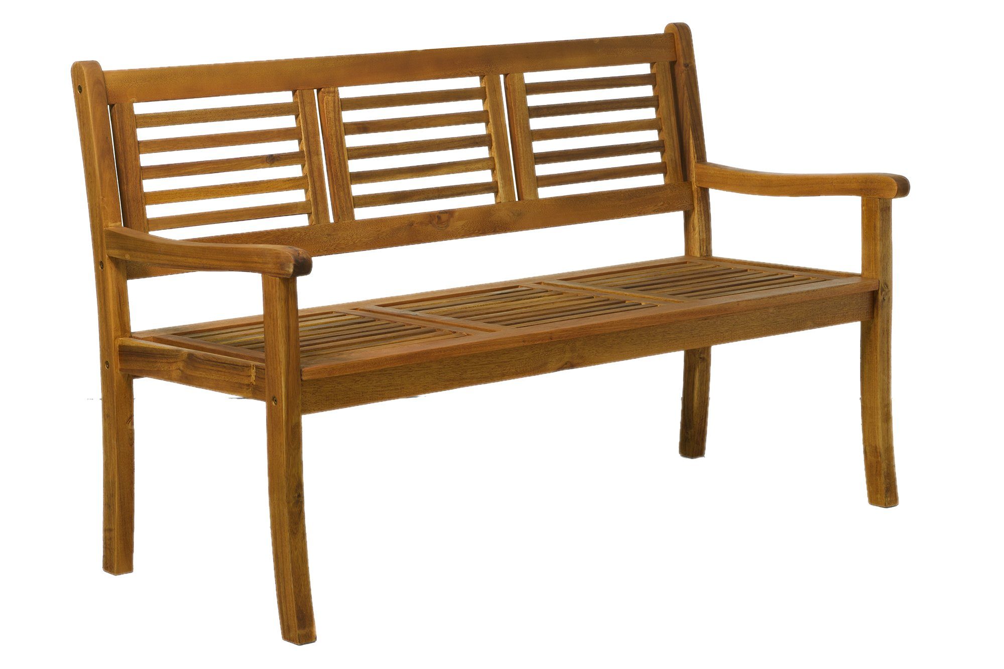TPFGarden Sitzgruppe (Ausziehbarer mit 1 Stuhllehnen - AKANA Tisch cm und verstellbar, Bank: Stühle Stühlen, Balkon klappbar, 1 aus 5-tlg., Farbe: Esstisch, - 2 Tisch 150x75x100 geöltem Bank (BxHxT): 5-fach - natur), Gartenessgruppe - Akazienholz, 150x92x68 56x108x74 Maße Sitzgruppe Stühle