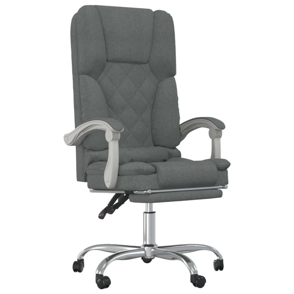 vidaXL Bürostuhl Bürostuhl mit Massagefunktion Dunkelgrau Stoff (1 St)