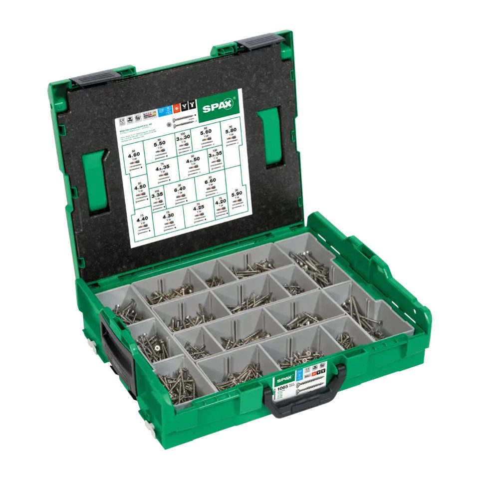 SPAX Schrauben-Set SPAX Montagekoffer L-BOXX, Edelstahl A2 T-STAR plus