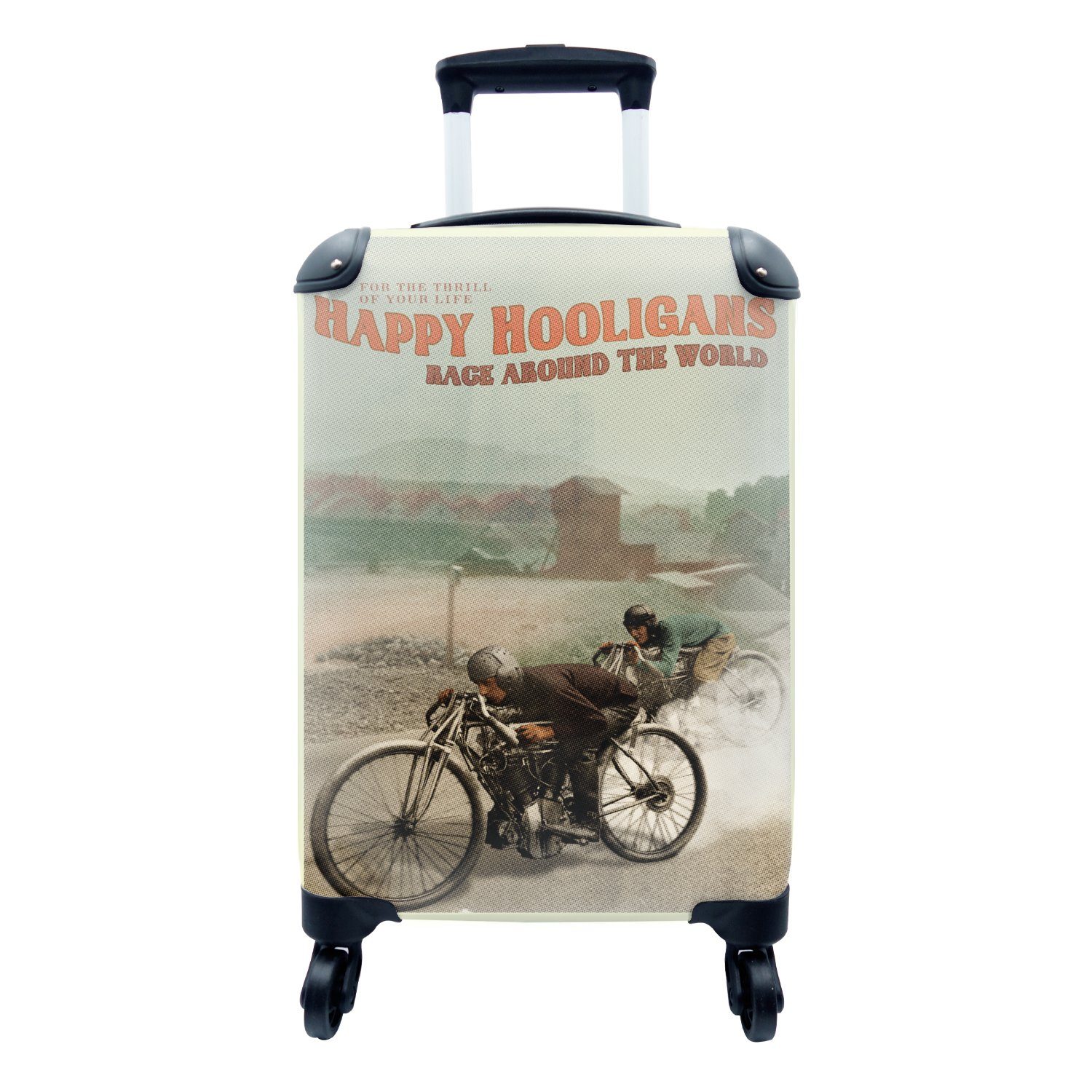 MuchoWow Handgepäckkoffer Mancave - Motorrad - Vintage - Zitat, 4 Rollen, Reisetasche mit rollen, Handgepäck für Ferien, Trolley, Reisekoffer
