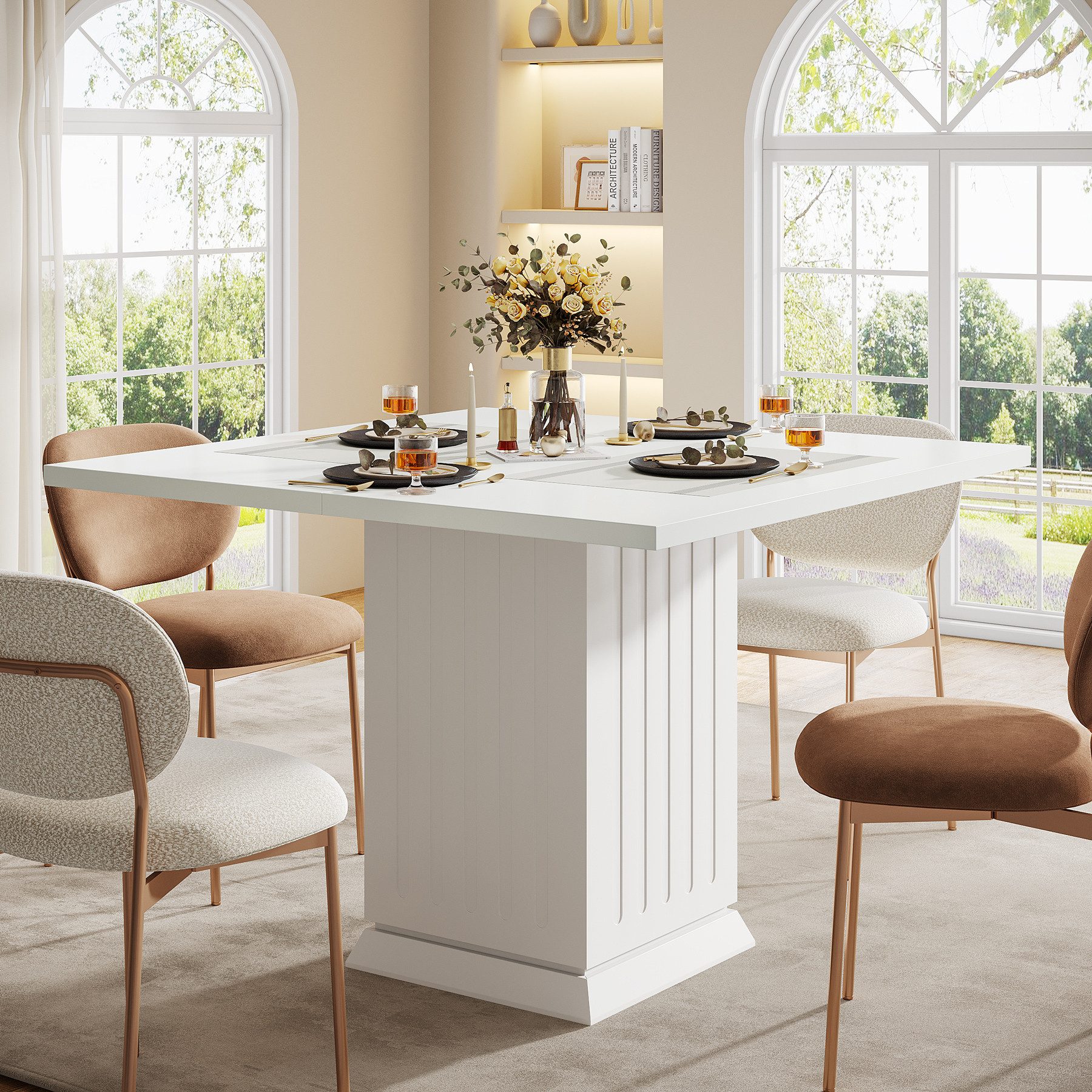 Tribesigns Esstisch Platz Esstisch für 4 Personen,90 x 90 x76CM Küchentisch günstig online kaufen