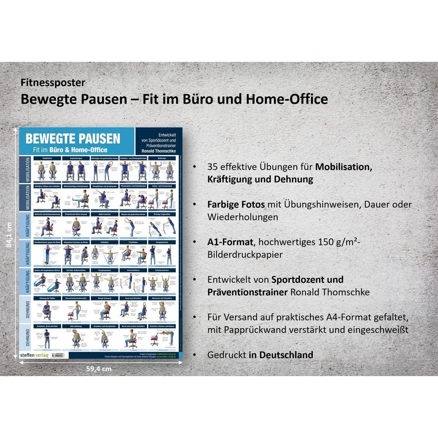 STEFFEN SCHRAUT Poster Fitnessposter Bewegte Pausen