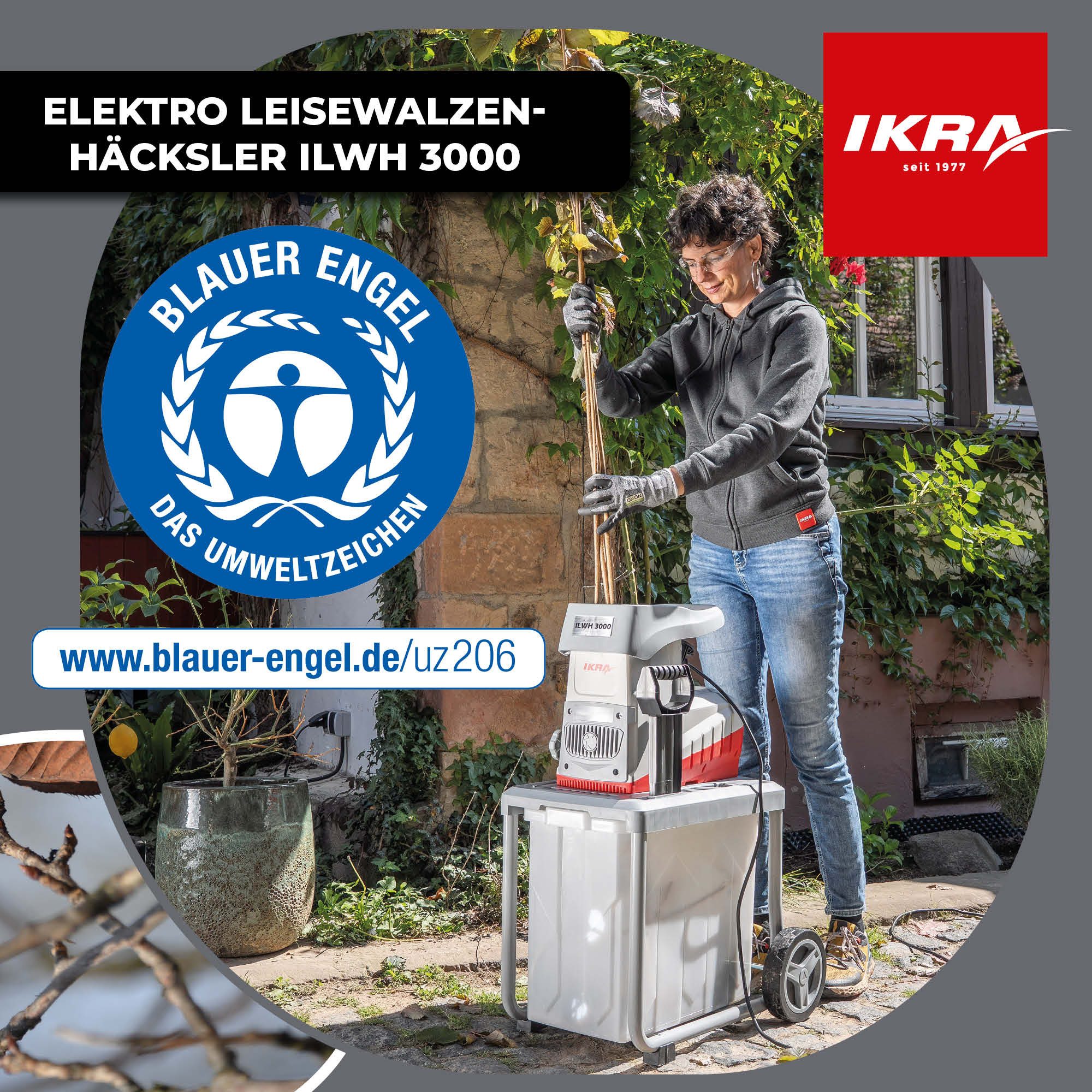 ikra GmbH Häcksler ILWH 3000, 4,5 cm max. Astdurchmesser, 3000 Watt, Walzen günstig online kaufen