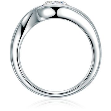 Trilani Silberring Damen-Ring aus 925 Sterling Silber, mit Zirkonia in Twist-Optik