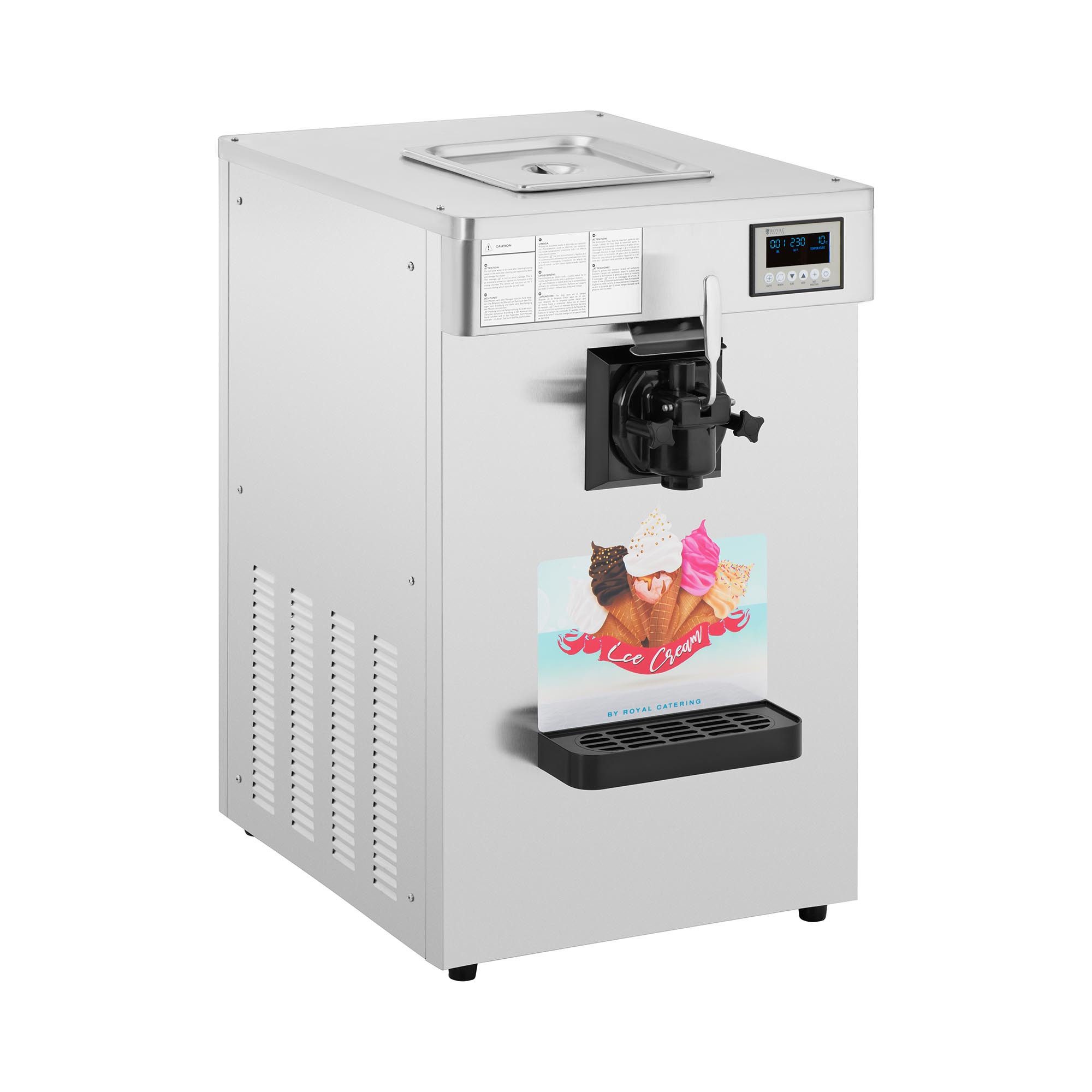 Royal Catering Eismaschine 18 l/h Softeismaschine Gastro Frozen Yogurt Sorbet 1150 W Profi, 1290 W