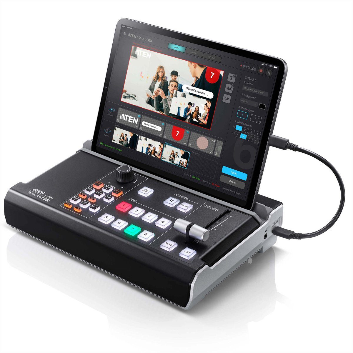 Aten UC9040 StreamLIVE Pro All in One Mehrkanal AV Mixer Audio- & Video-Adapter