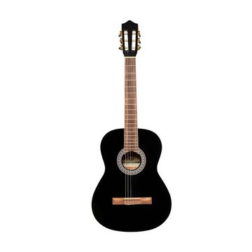 Stagg Konzertgitarre SCL60-BLK klassische Gitarre mit Fichtendecke, Schwarz