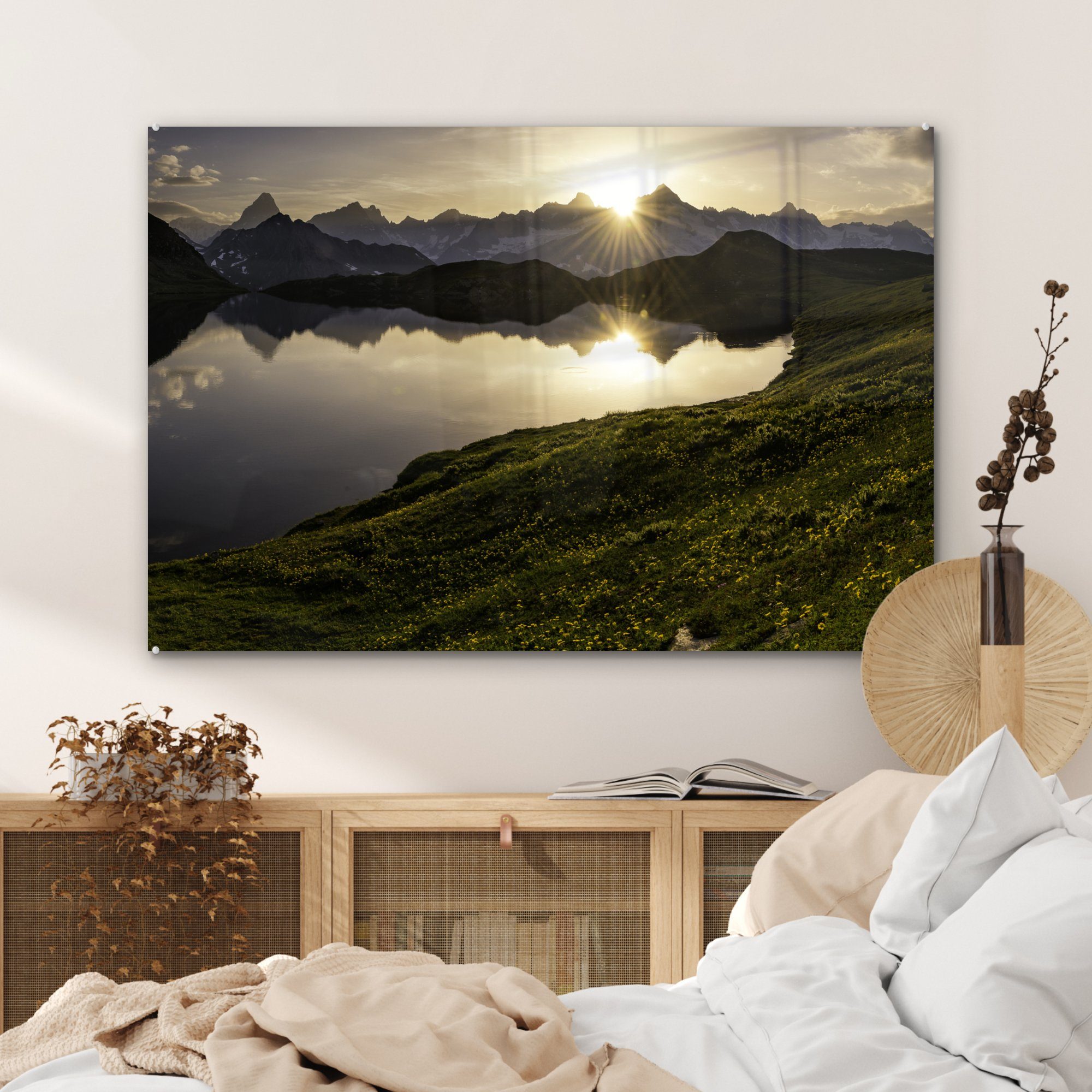 MuchoWow Acrylglasbild Schweiz Alpen Wasser, St), (1 - Schlafzimmer Acrylglasbilder & - Wohnzimmer