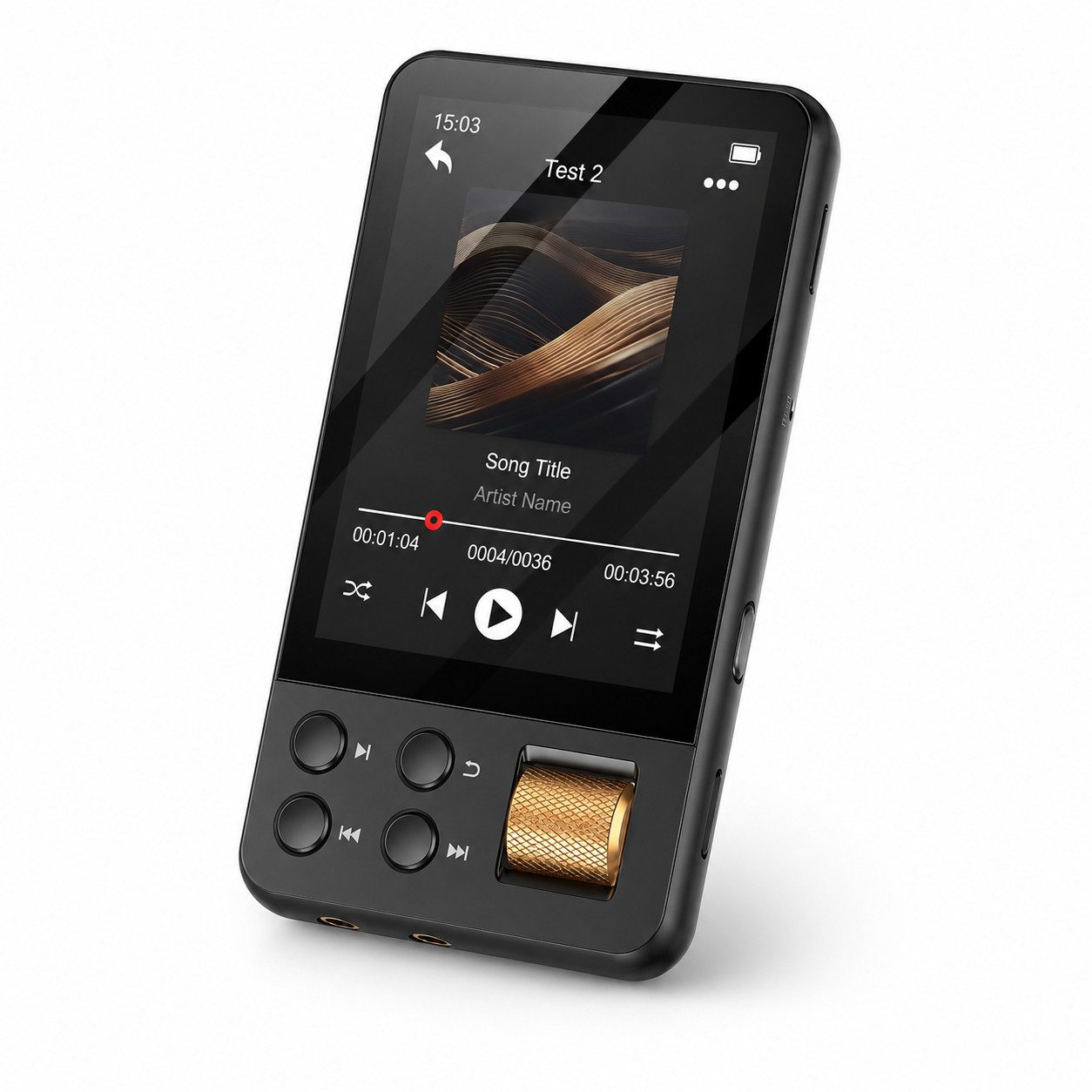 Lisabonde Touchscreen Mediaplayer mit Scrollrad MP3-Player (32 GB, Duale Audio-Ausgänge, Lautsprecher, FM-Radio)
