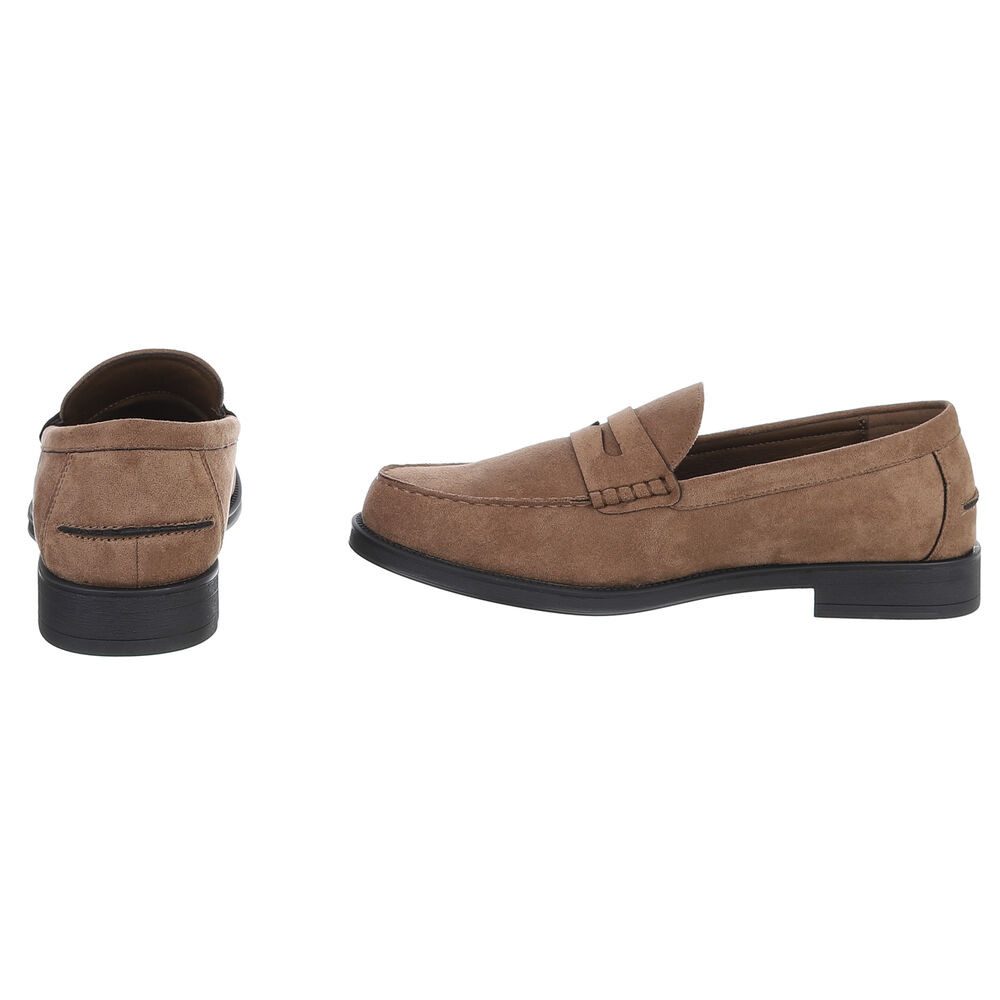 Coolwalk Herren Loafer Pennyloafer Slip-On elegant Freizeit Slipper (91917766) Blockabsatz Slipper in Hellbraun – Bild 5 von 5